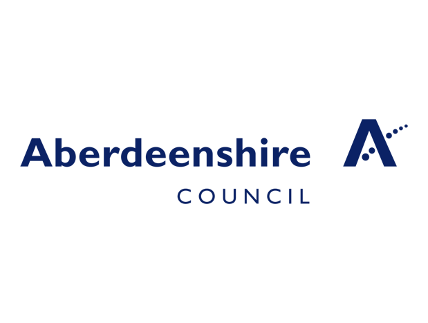 Aberdeenshire Council logo with stylized letter A and dotted line