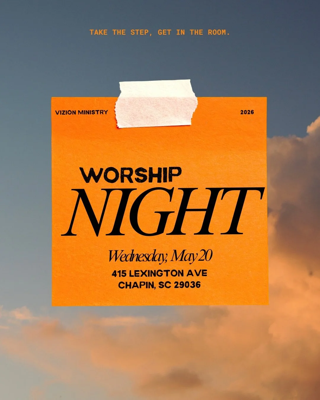 Worship Night this Wednesday, May 20th in the Fusion Center! Doors open at 7pm and worship will begin at 7:15. 

We cannot wait to see you. Take the step, get in the room!