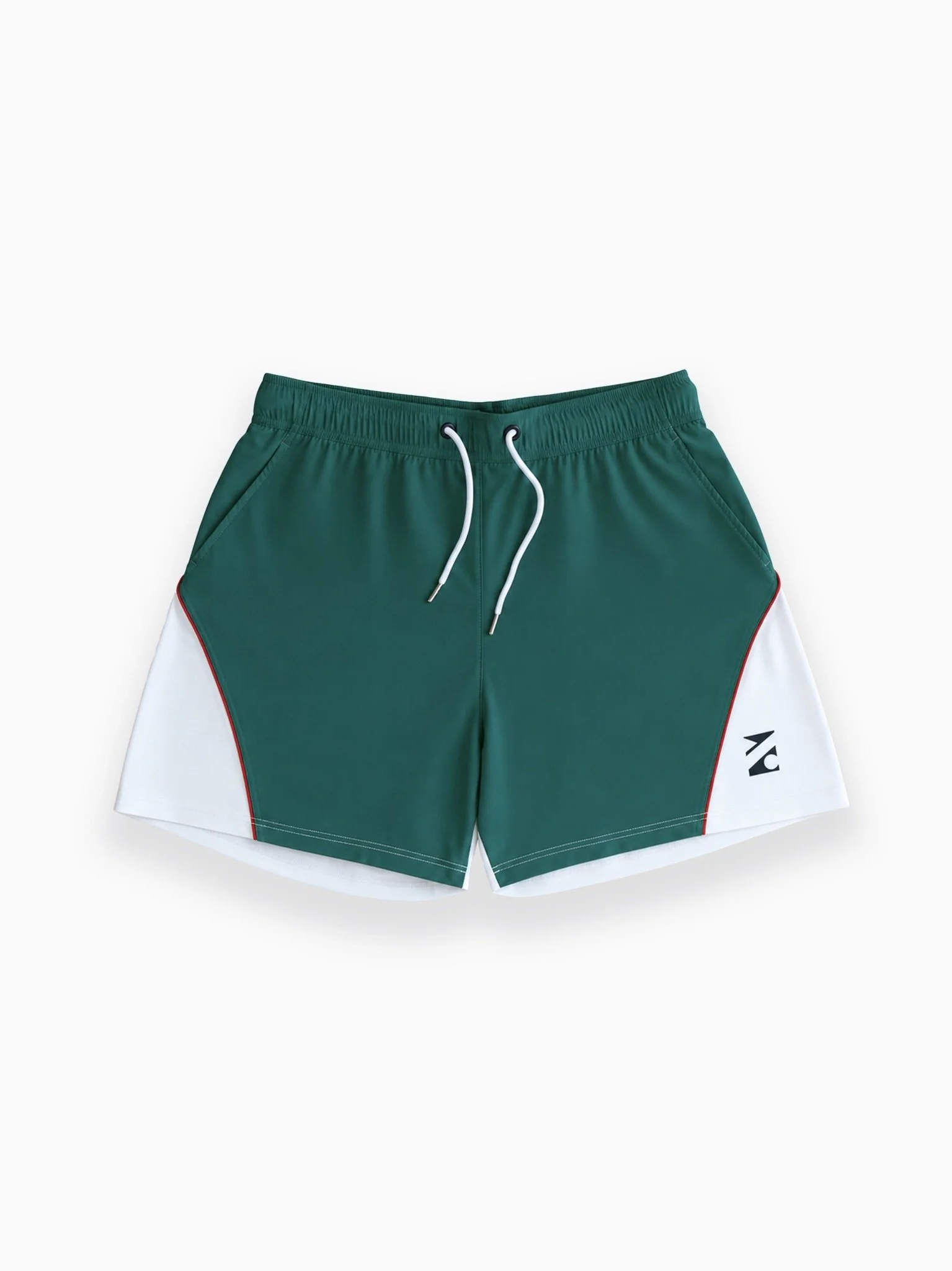 MEN’S MID COURT SHORTS (WHITE/GREEN)