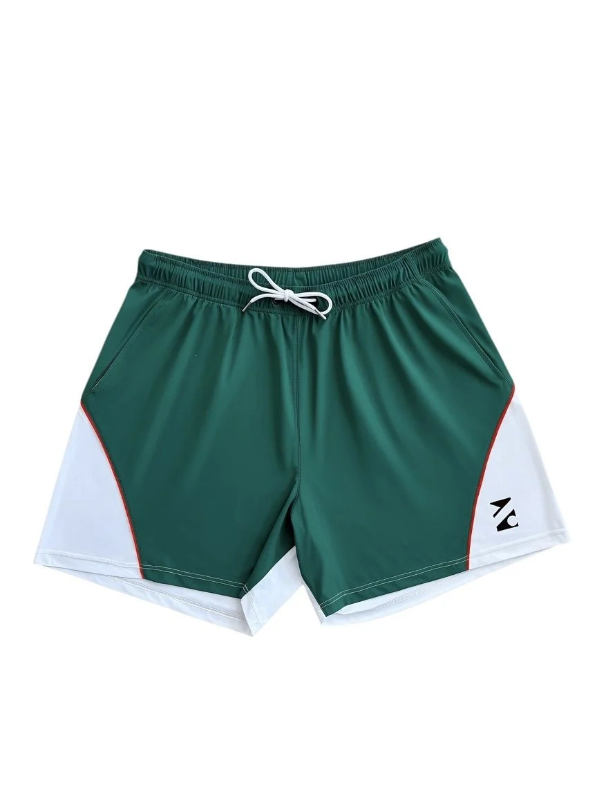 MEN’S MID COURT SHORTS (WHITE/GREEN)