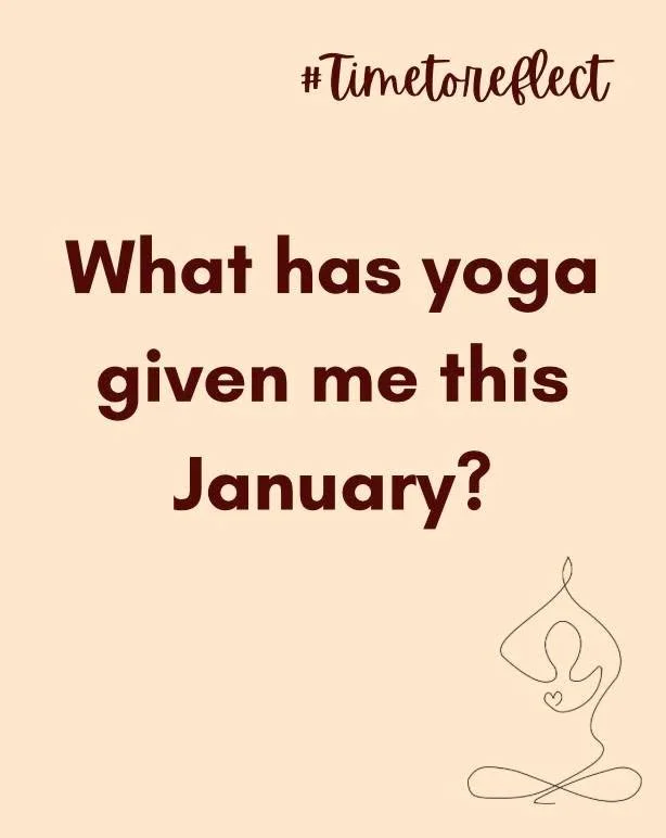 Before the month ends, take a moment to reflect: What has yoga given me this January? 

Strength? Calm? Space to breath? 

Let that awareness guide you forward 🙏