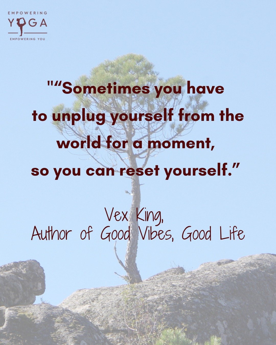 &ldquo;Sometimes you have to unplug yourself from the world for a moment, so you can reset yourself.&rdquo; 🙏