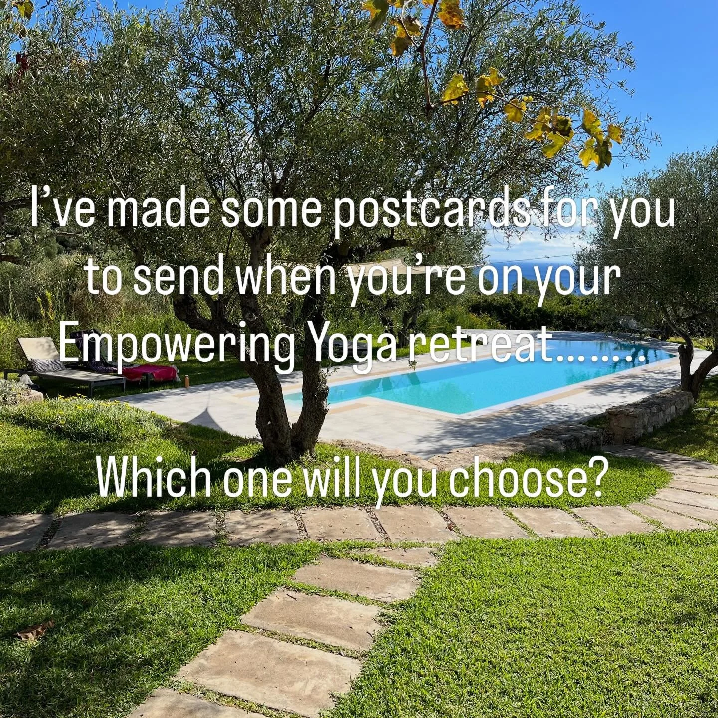 Just a bit of fun (no one sends postcards anymore!), but these could be your memories from your retreat @vericocoretreat, Kefalonia in October, which one will be sending home? ❤️. All the photos are from my previous retreats and I&rsquo;m beyond exci