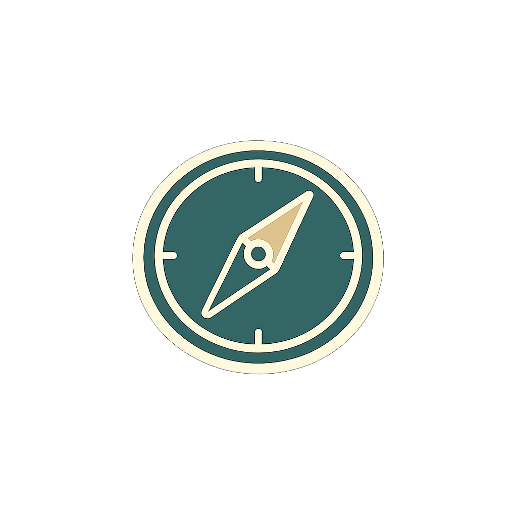 Compass symbol representing identity, belonging, and personal direction