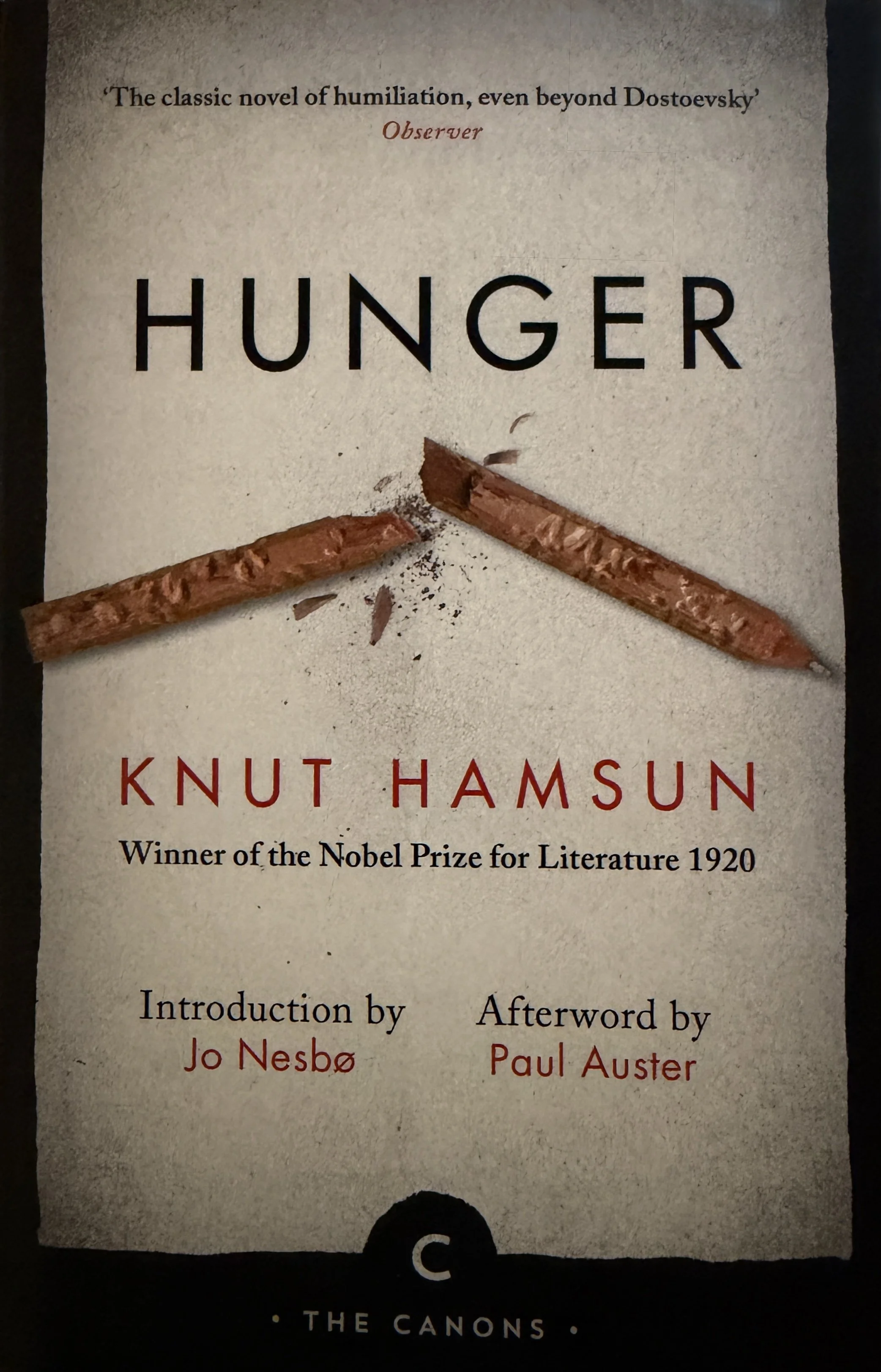 Book cover of Hunger by Knut Hamsun.