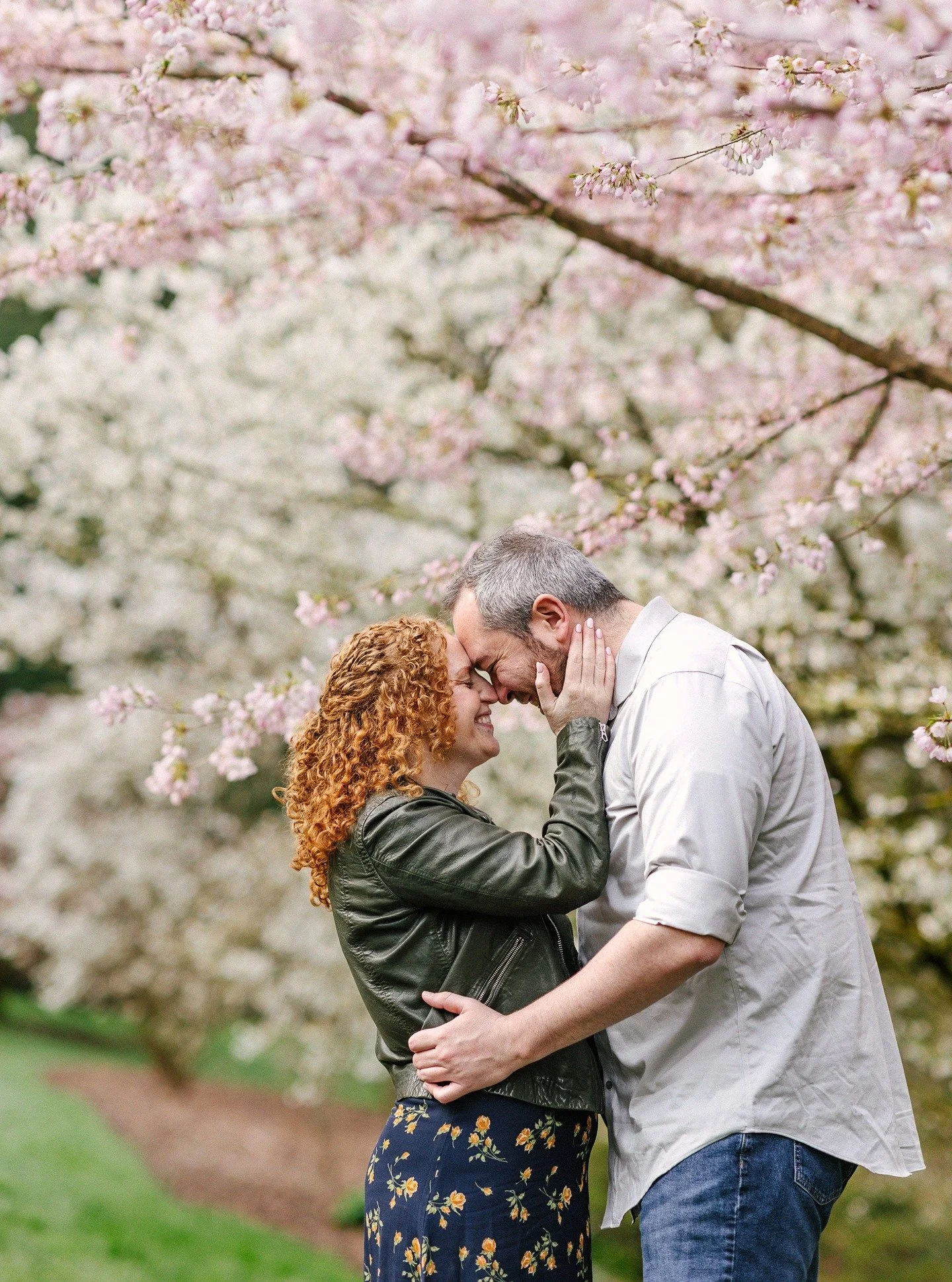 Cherry blossoms are coming in soon. What a perfect setting for some spring engagement photos