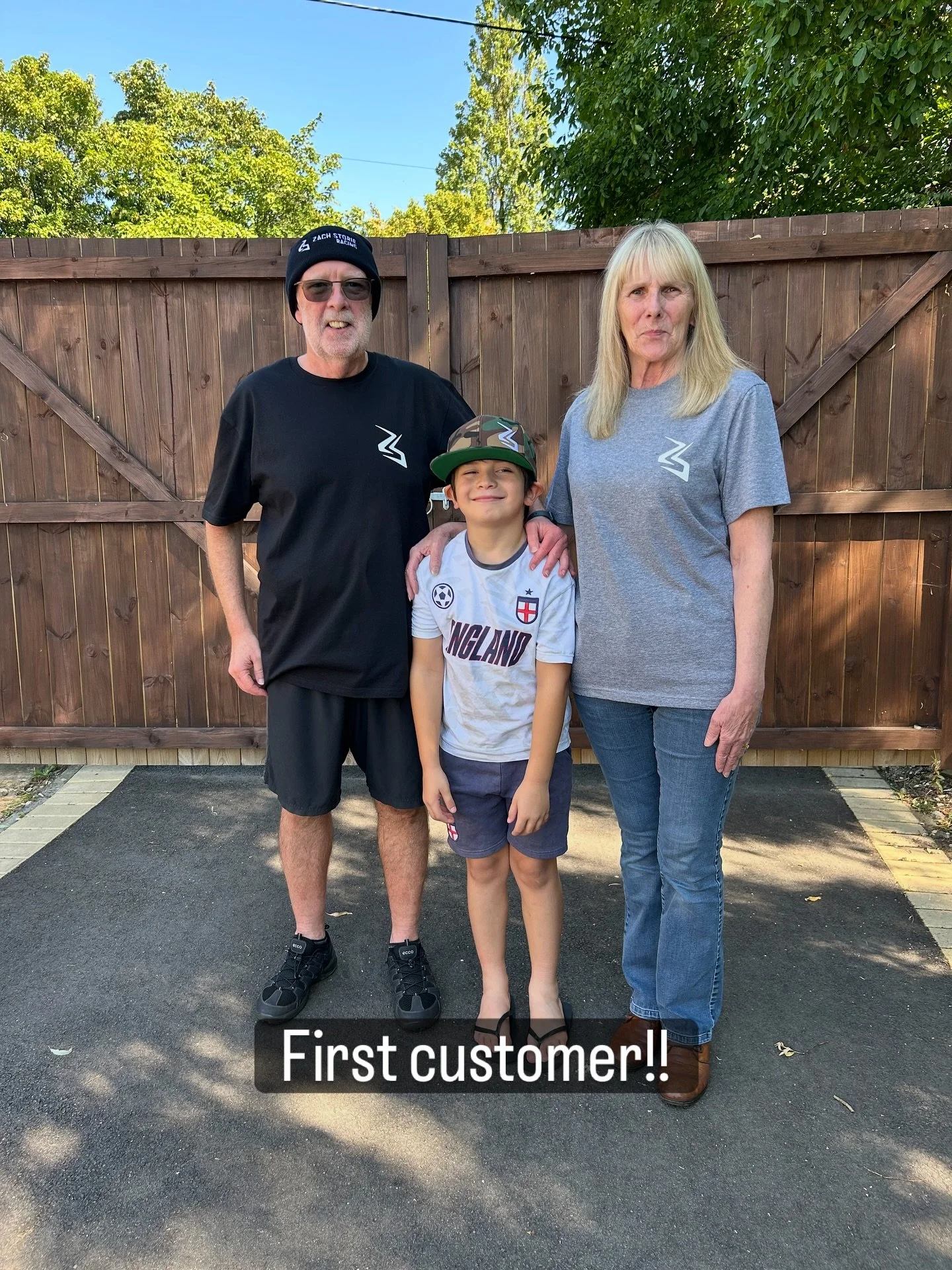 Our first customers stopped by to show off their new clothes from the shop. Very happy and such a big moment! Thank you for your support 🙏 #firstcustomers #newbrand #zachstorieclothing