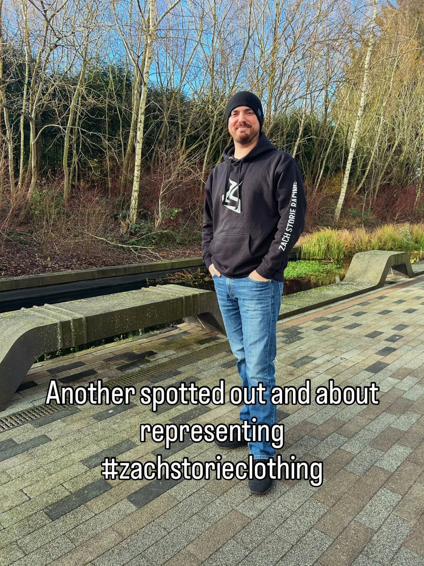 Spotted out and about today with the new style print of the classic racing hoodie. Love seeing the brand expand. If you want to get yours visit www.zachstorieclothing.com
