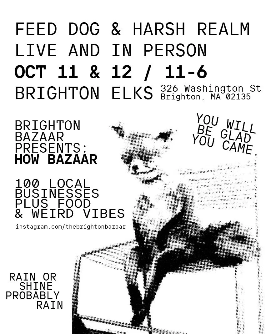 @feeddogproductions and I are venturing out into the big, scary world for two days of hawking wares at @thebrightonbazaar's How Bazaar market Oct 11 &amp; 12. We just got a new kitten and it ain't gonna feed itself, so come grab an embroidery, print,