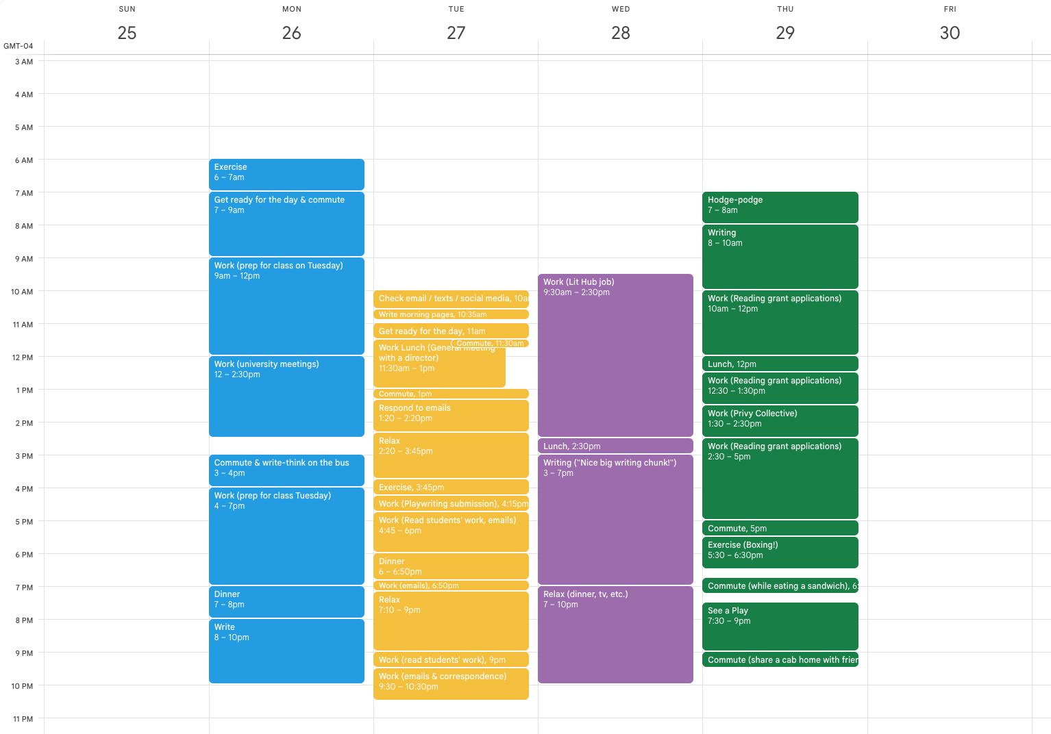 How Playwrights Spend Their Time