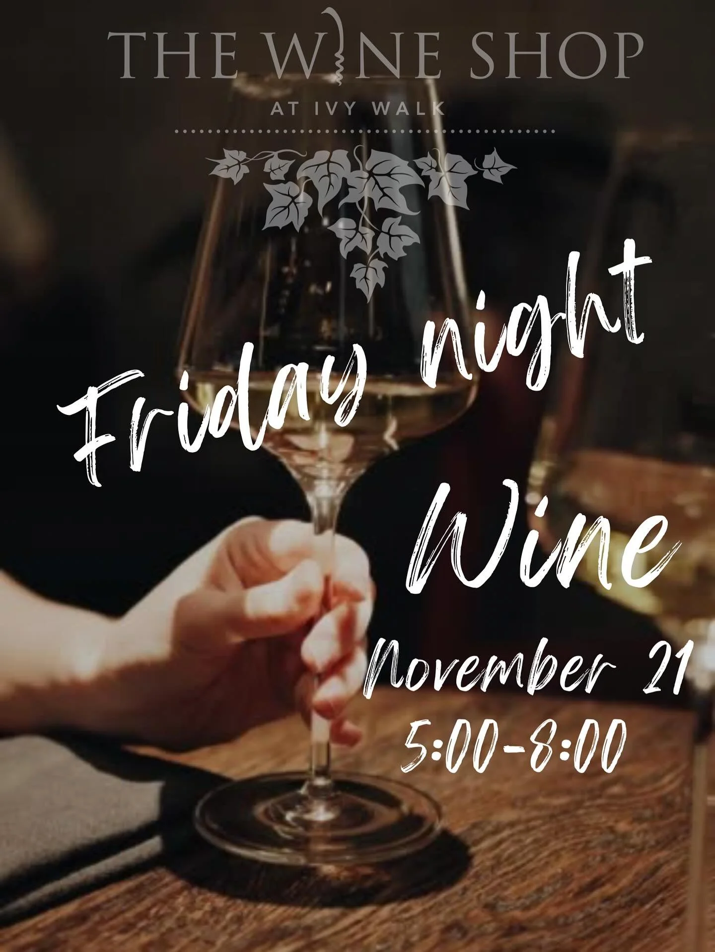 Come raise a glass with us this Friday night, November 21! Join us for the perfect chance to toast the end of the work week. With Thanksgiving right around the corner, we could all use something good in a glass. We&rsquo;ll be pouring some amazing wi