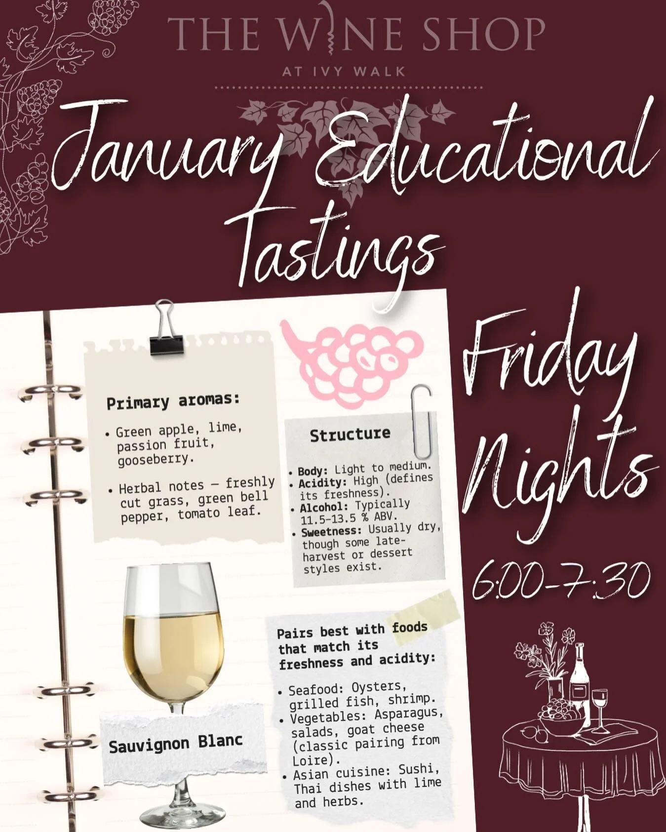 New year, new you: Wine Scholar. 🍷✨

Forget &ldquo;Dry January&rdquo;&mdash;we&rsquo;re doing Educated January. 

Starting January 9, join us every Friday evening from 6:00 PM to 7:30 PM for a curated journey through the world of wine. 

These tasti