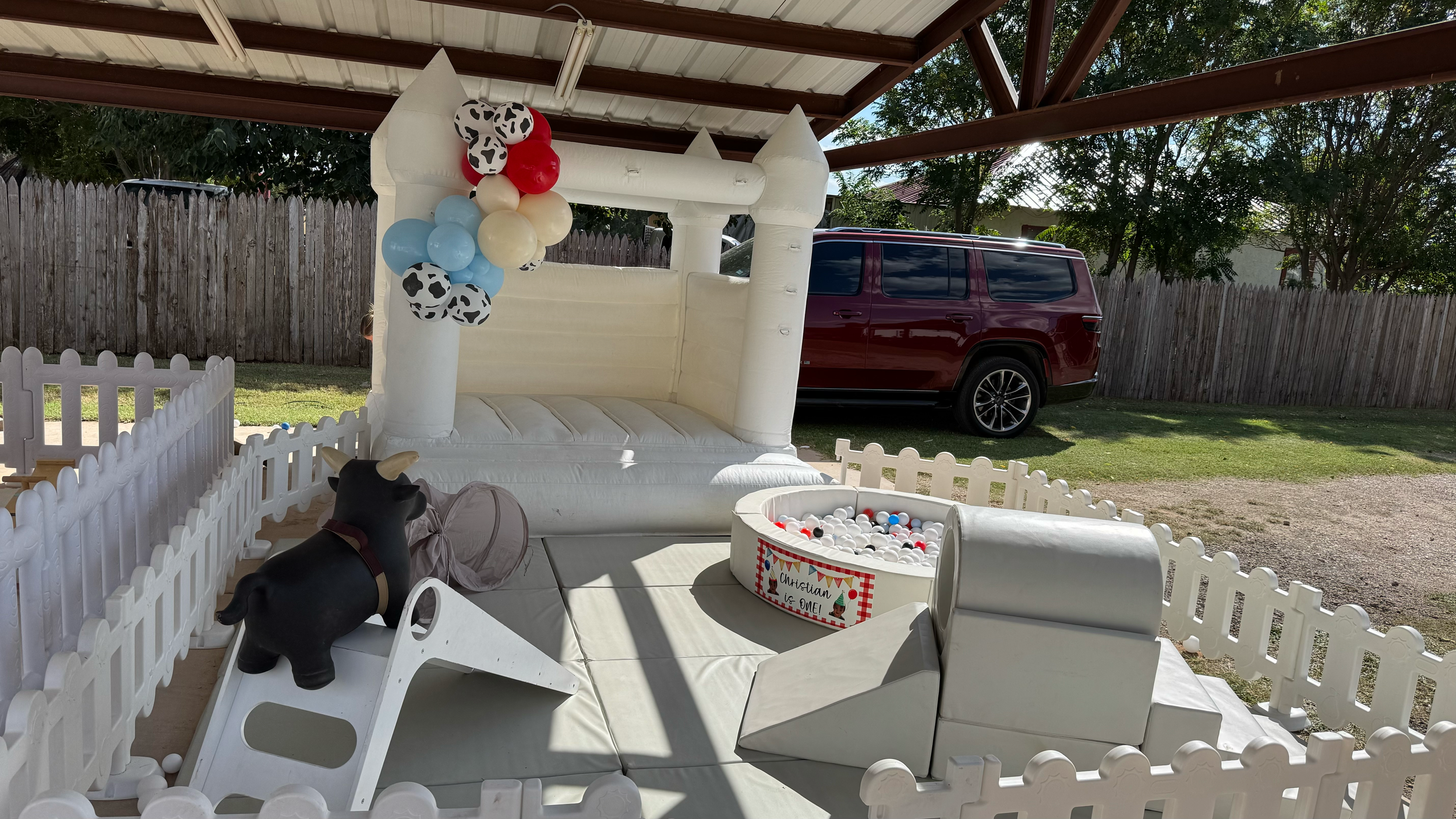 Diego's area with 8x8 bouncer
