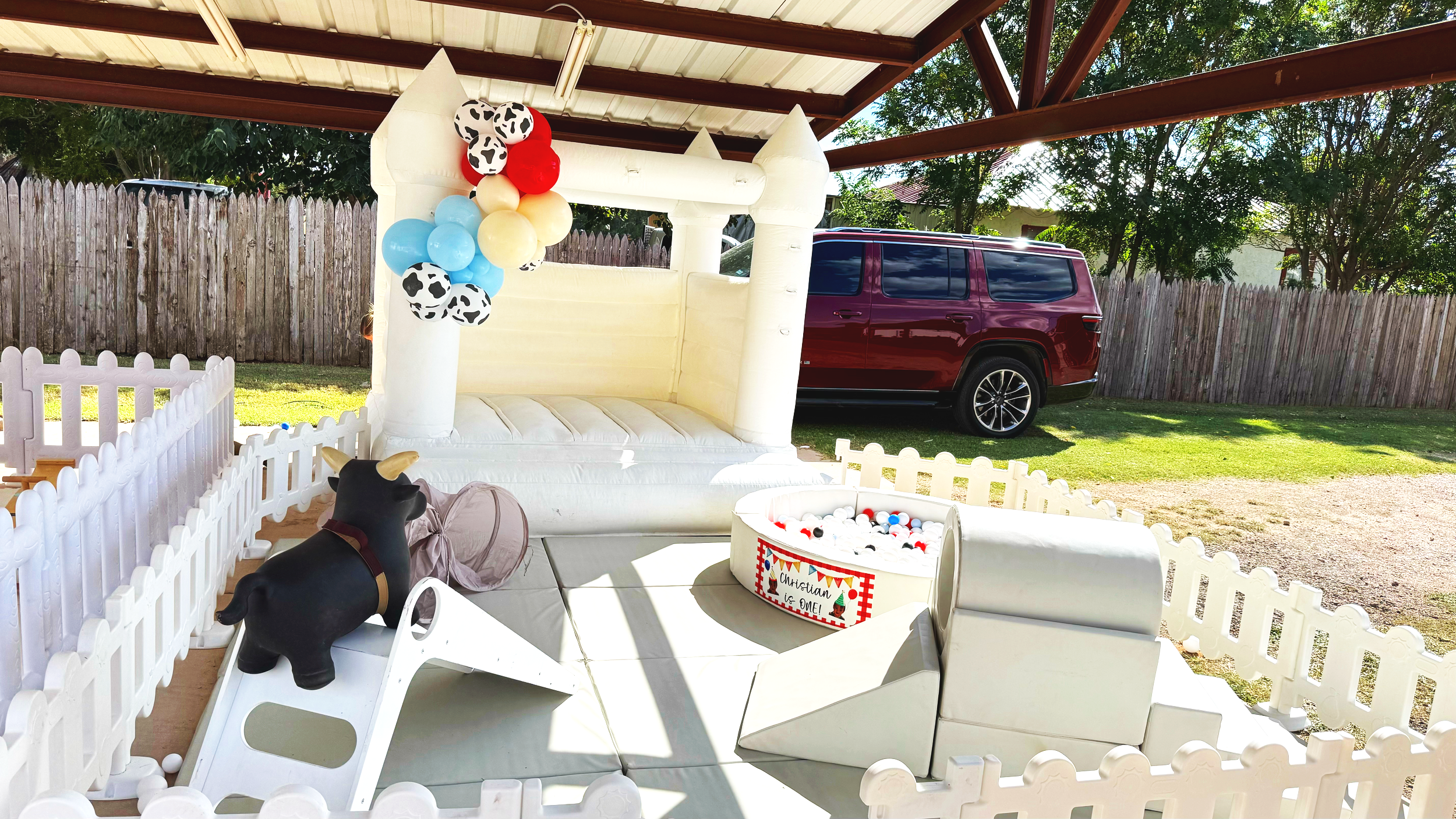 Diego's area with 8x8 bouncer