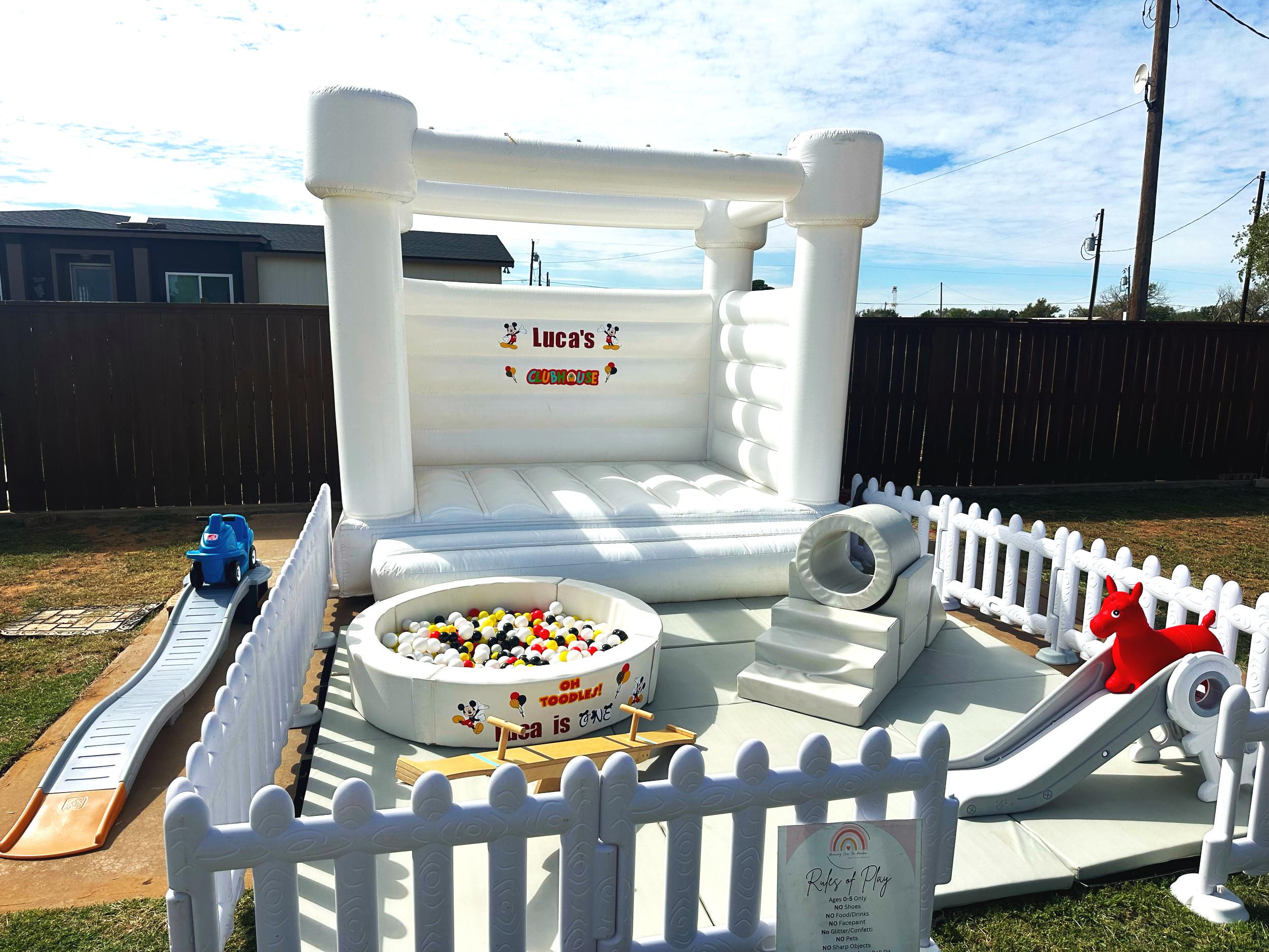Diego's area with 13x13 bouncer