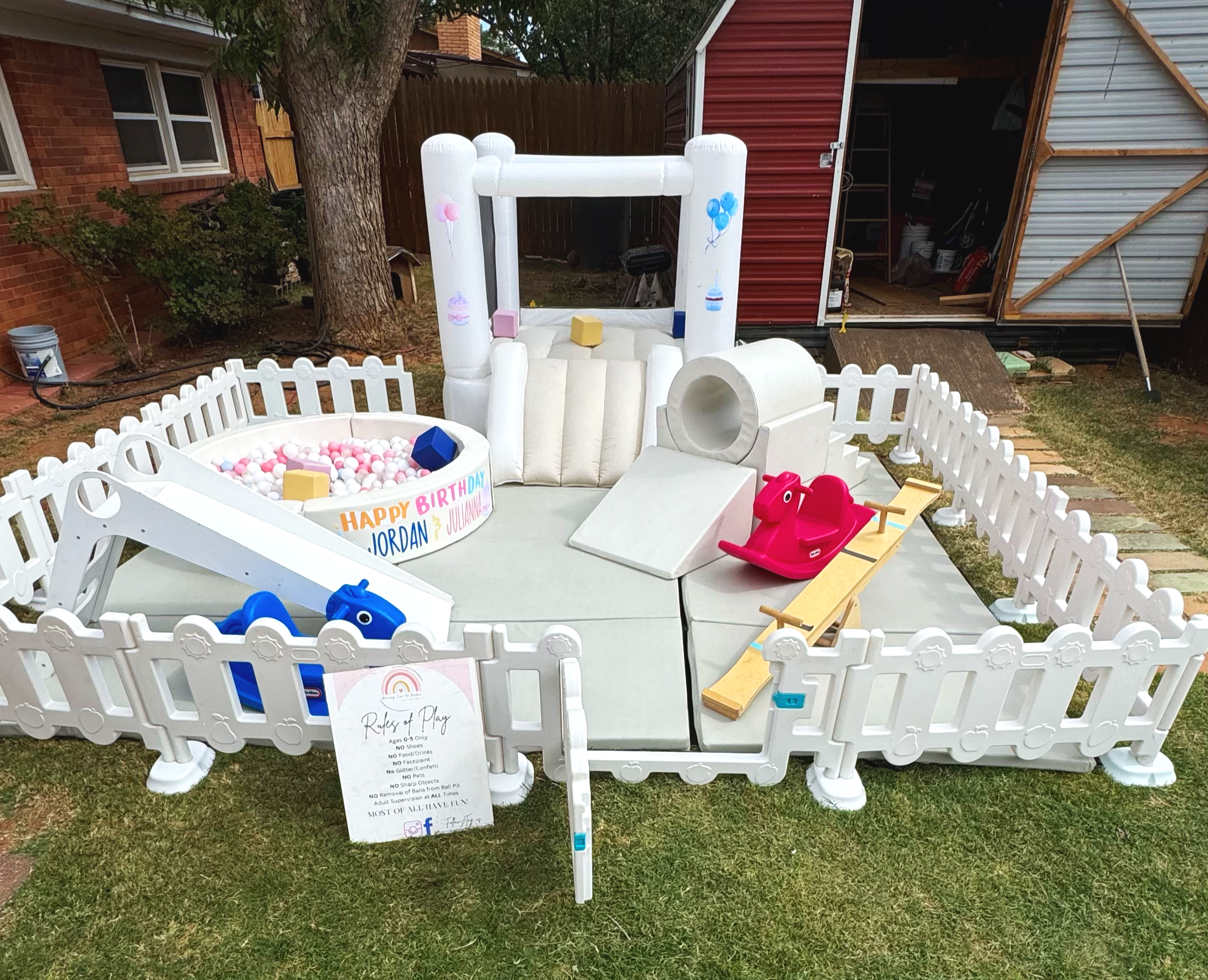 Diego's area with toddler bouncer
