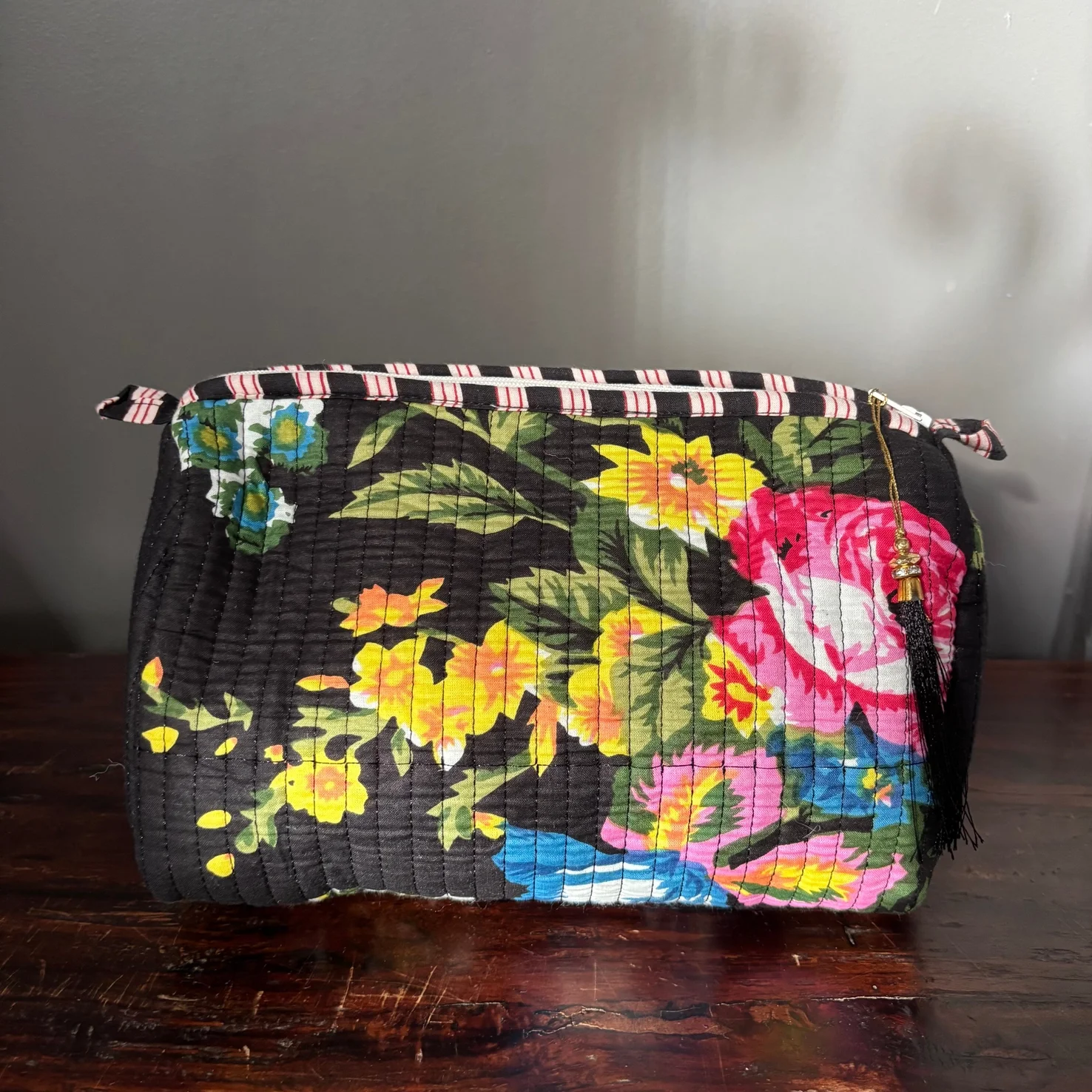 Cotton Toiletry Bag with Waterproof Lining | Small