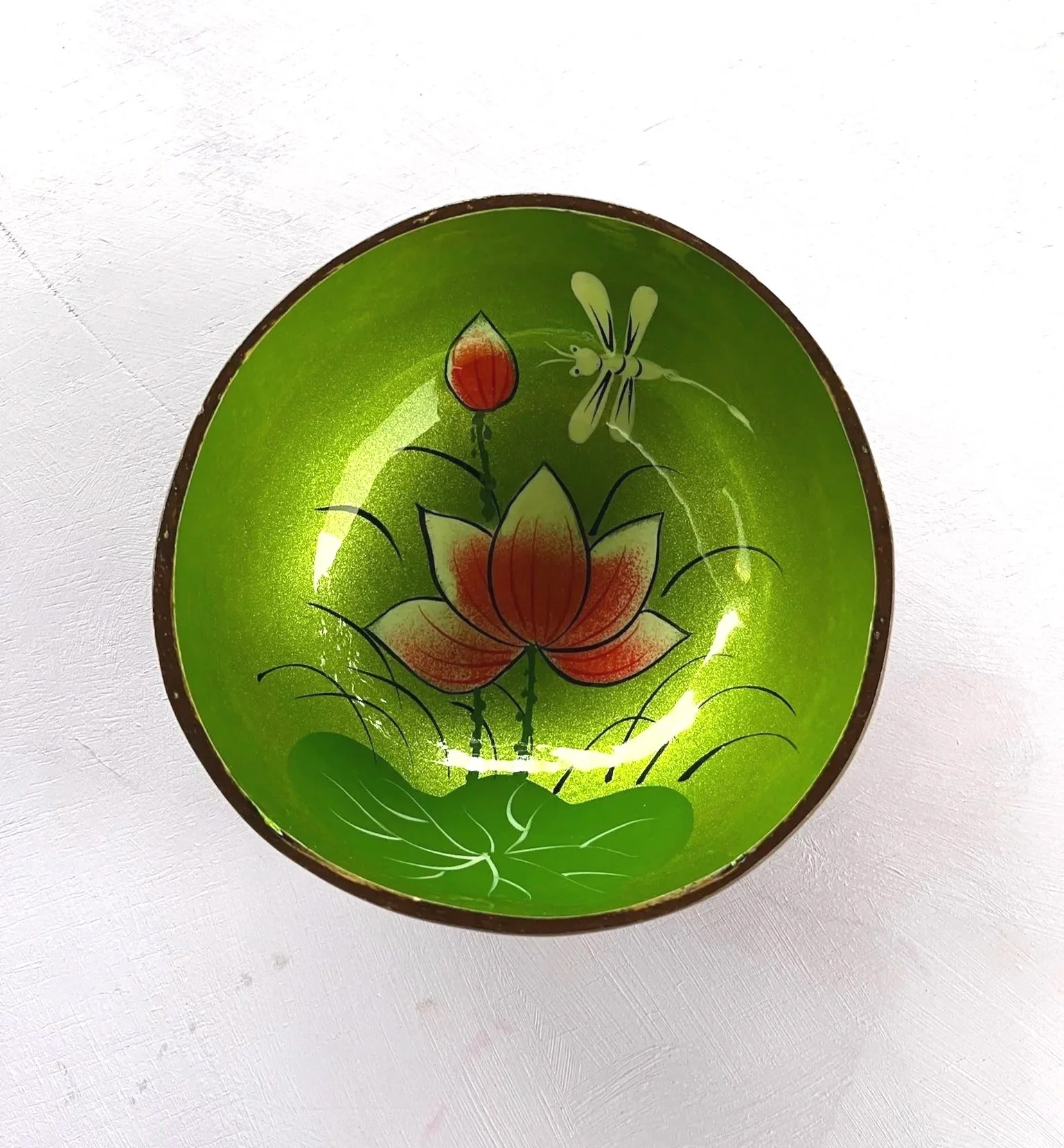 Coconut Shell Bowl with Lacquer