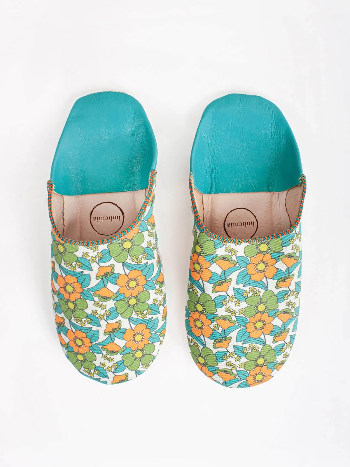 Margot Floral Babouche Slippers | Aqua