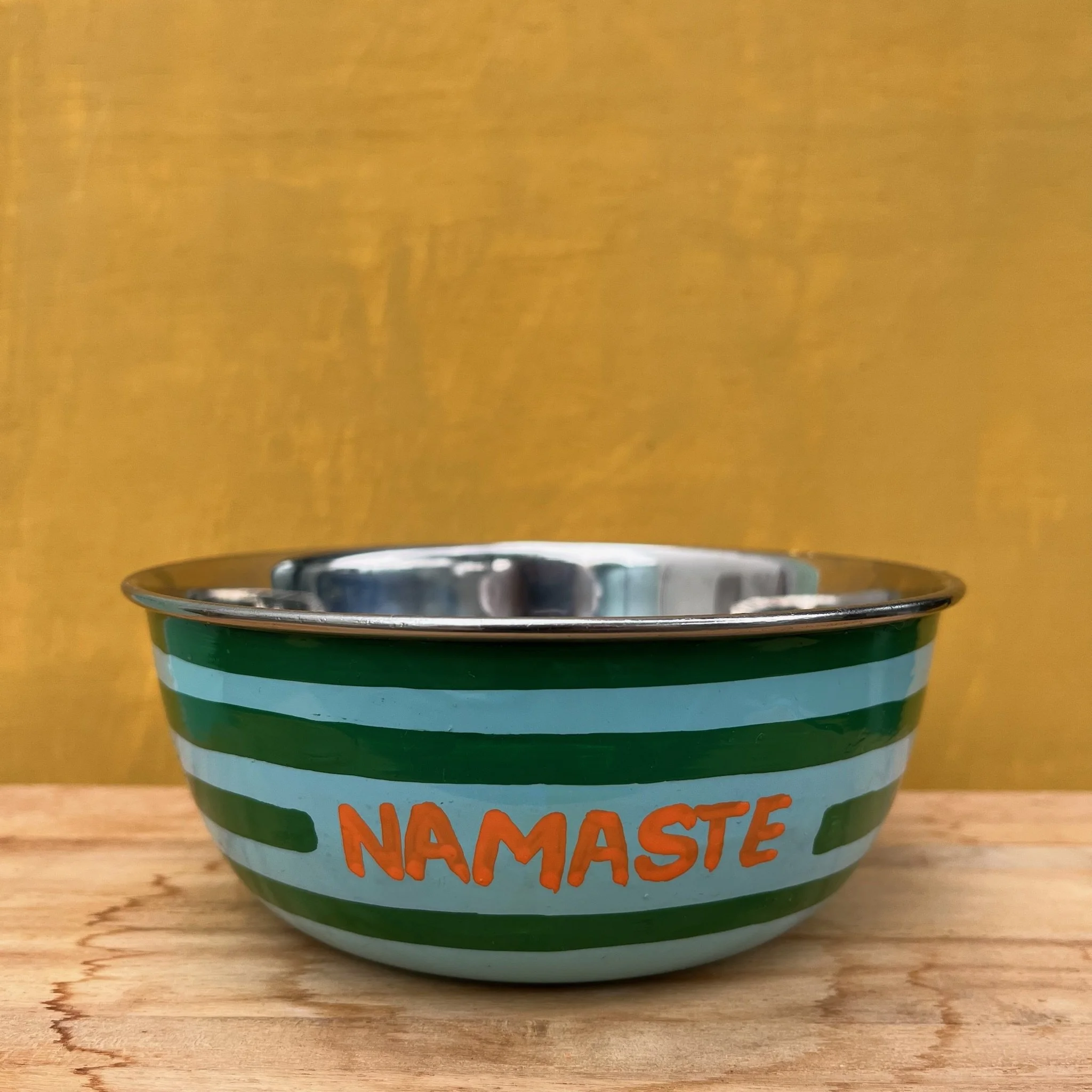 Hand Painted Bowl | Namaste Green