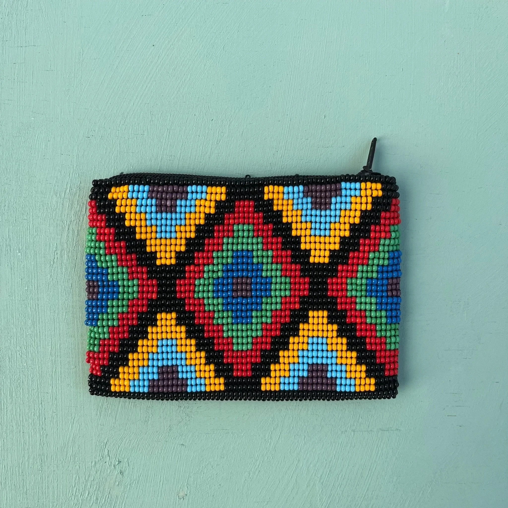 Handmade seed bead coin purse