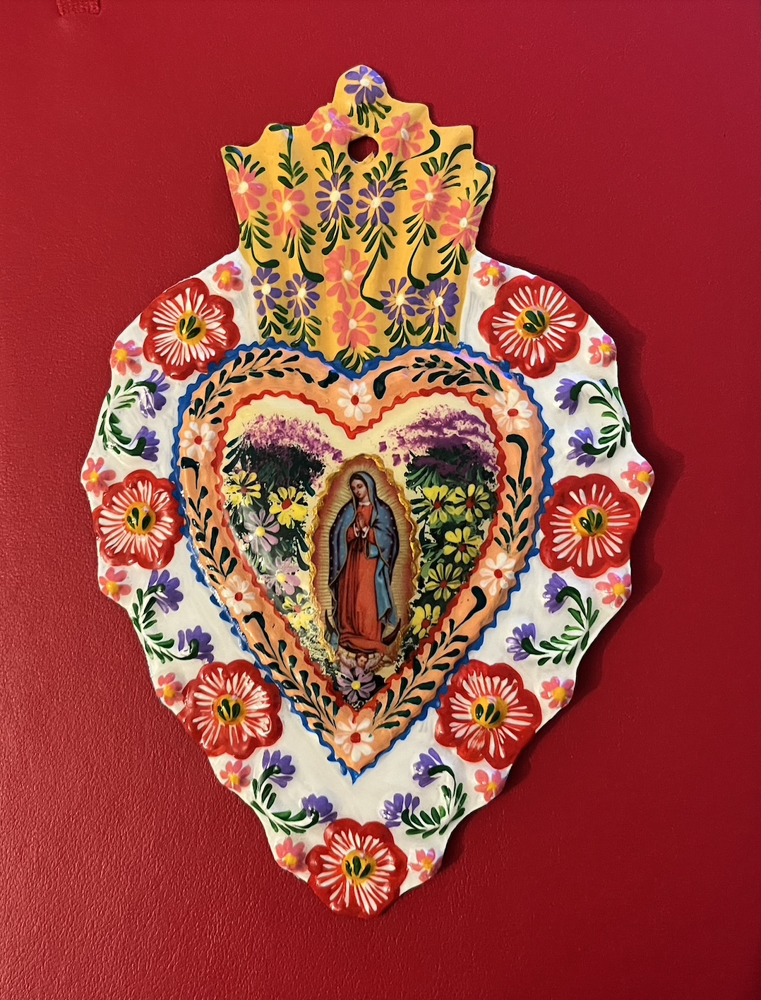 Hand Painted  Ex-Voto Guadalupe