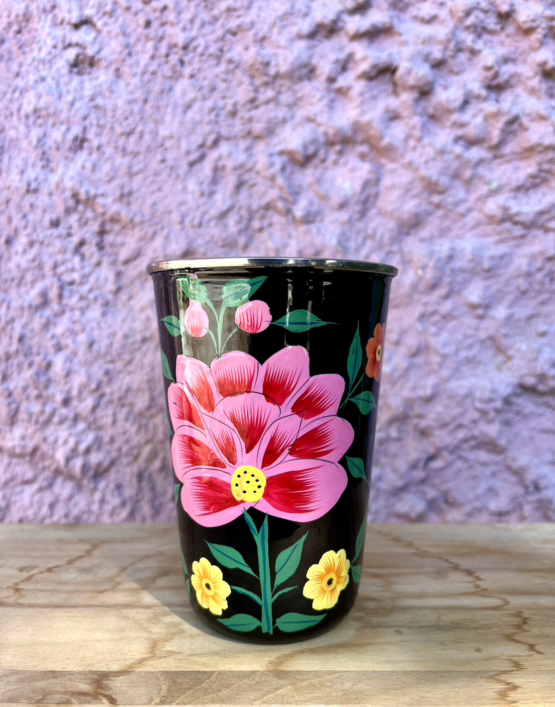 Indian Tumbler | Black Flower