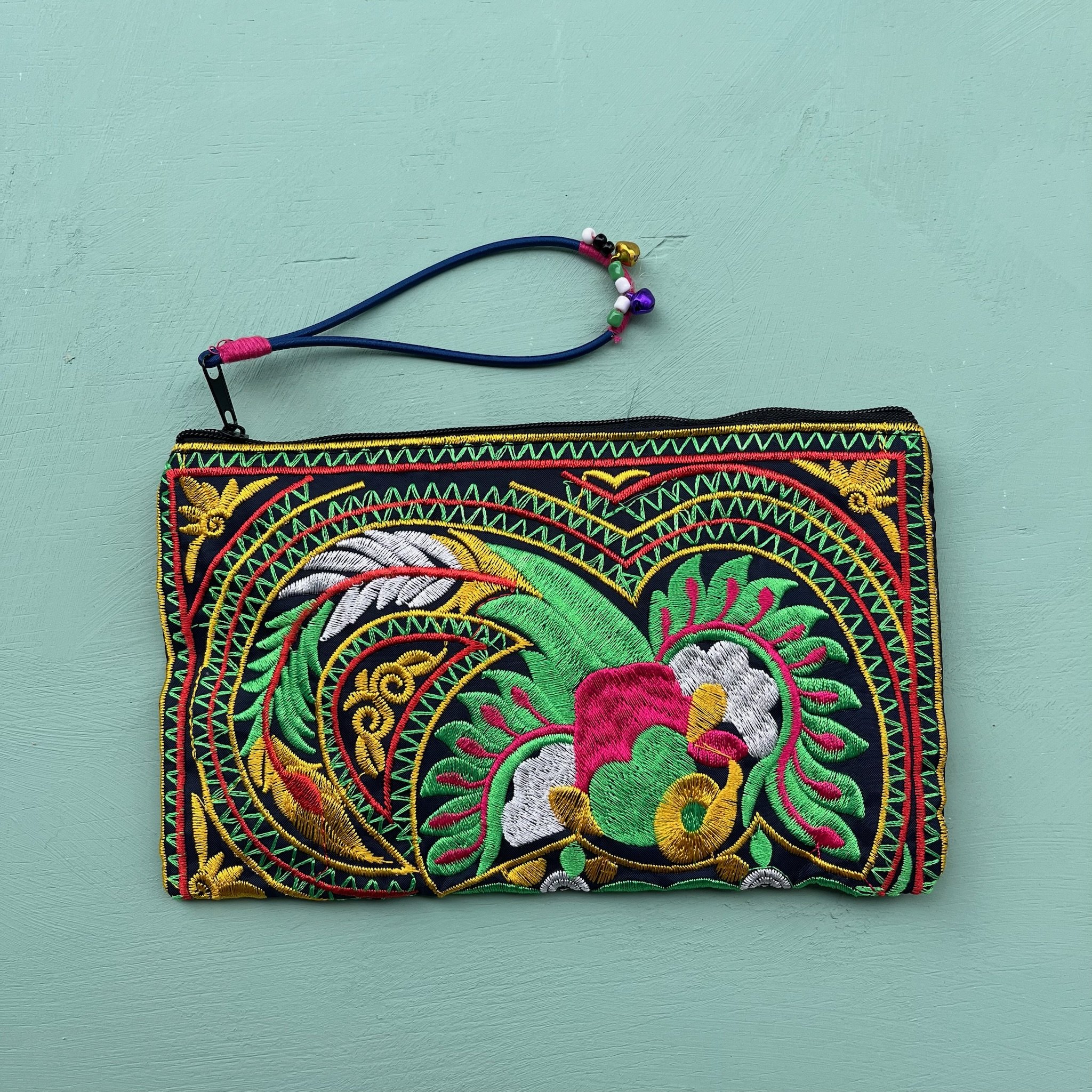 Vietnamese Embroidered Zipped Pouch