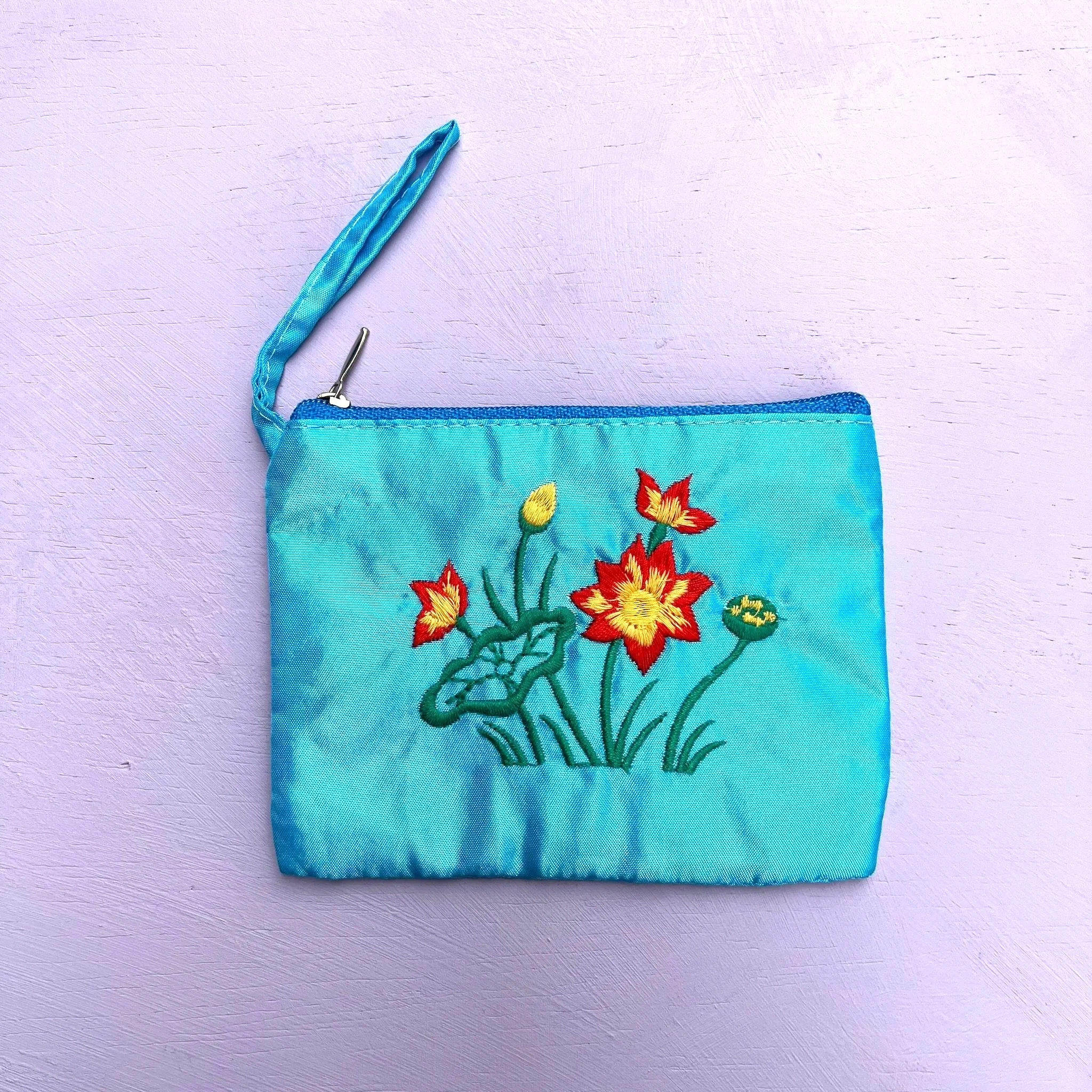 Floral Embroidered Coin Purse
