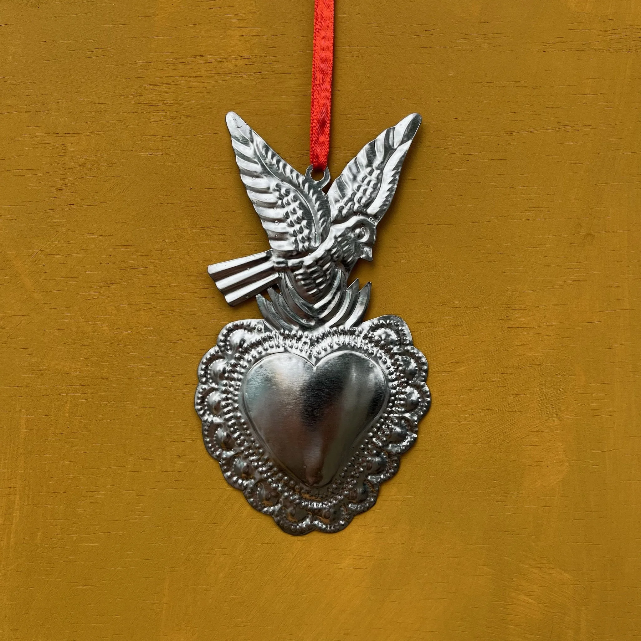 Elegant Dove Tin Ornament