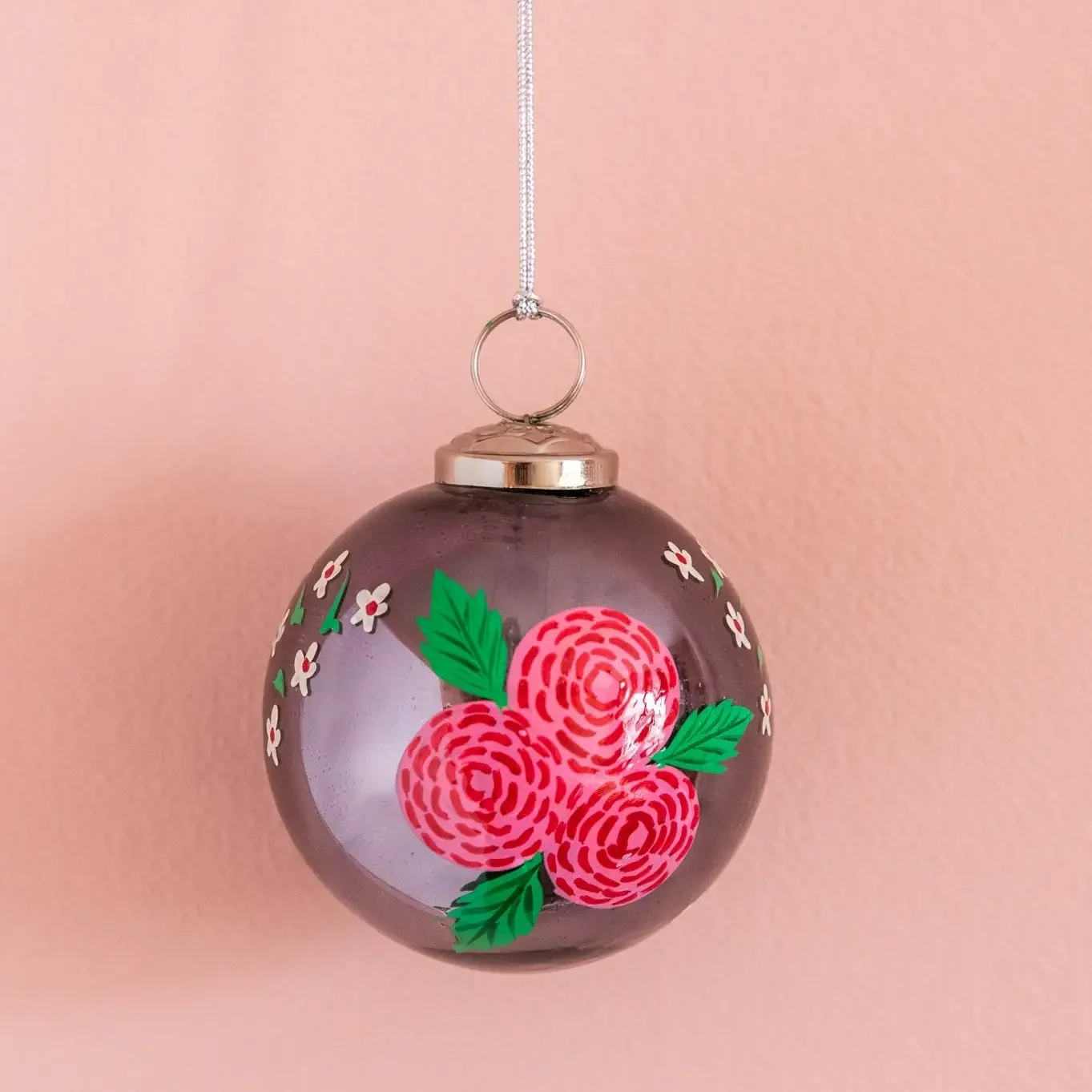 Flower Trio Hand Painted Bauble