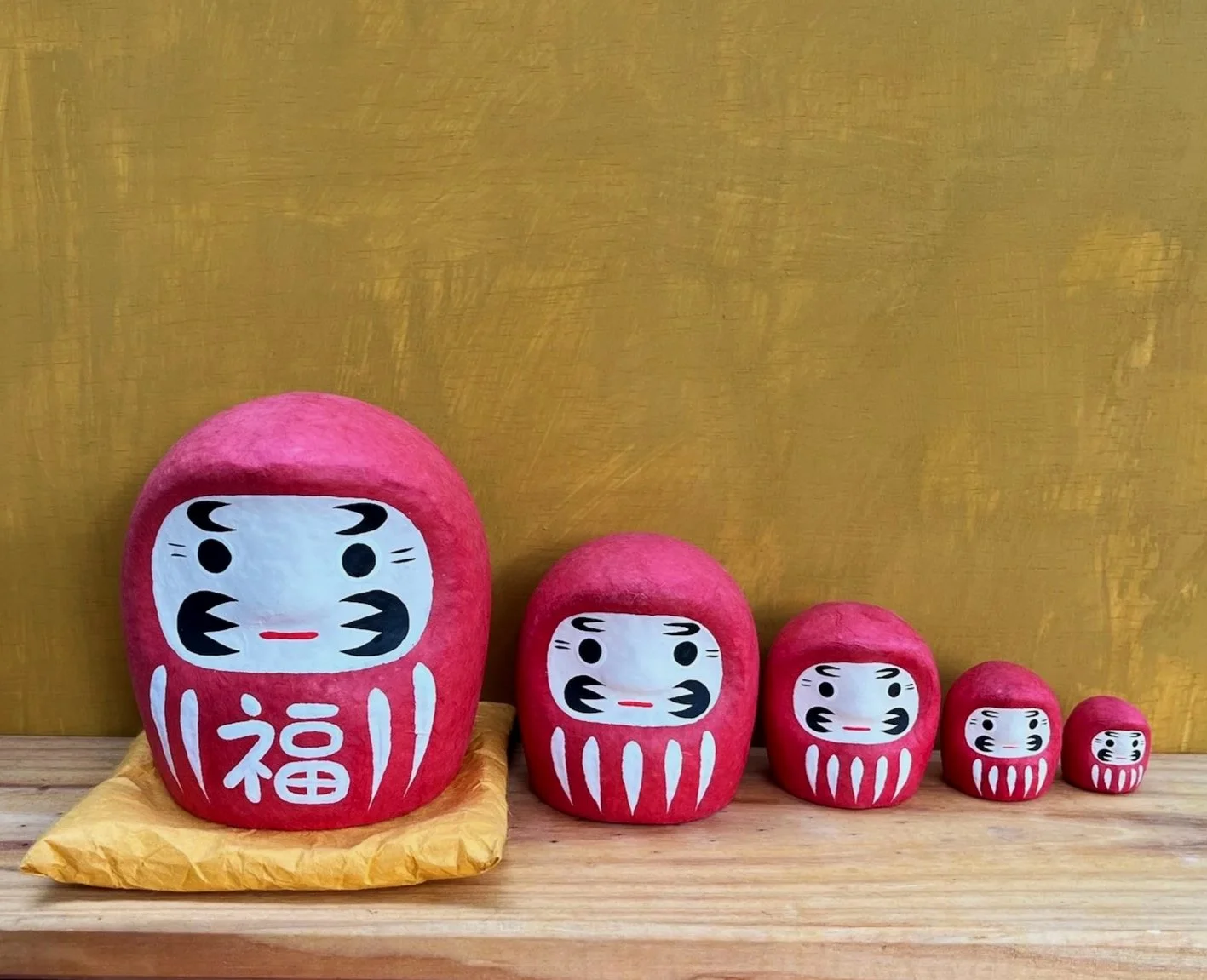 Papier Mache Matryoshka Daruma | Set of 5