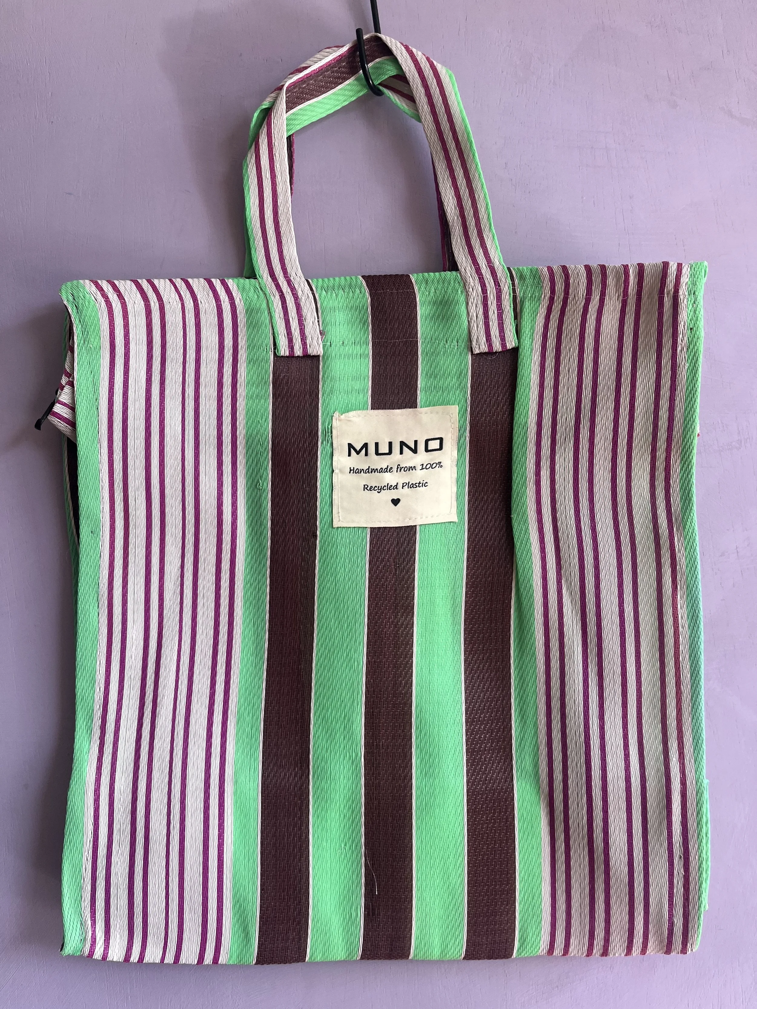 Handmade Recycled Nylon Shopper with zipper