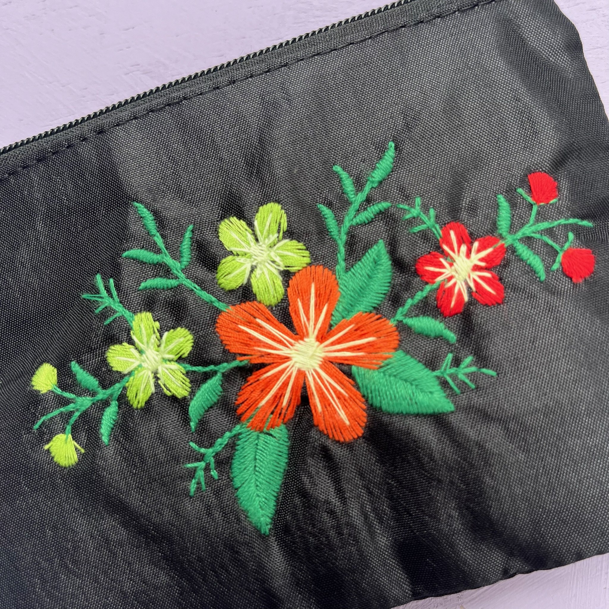 Floral Embroidered Coin Purse