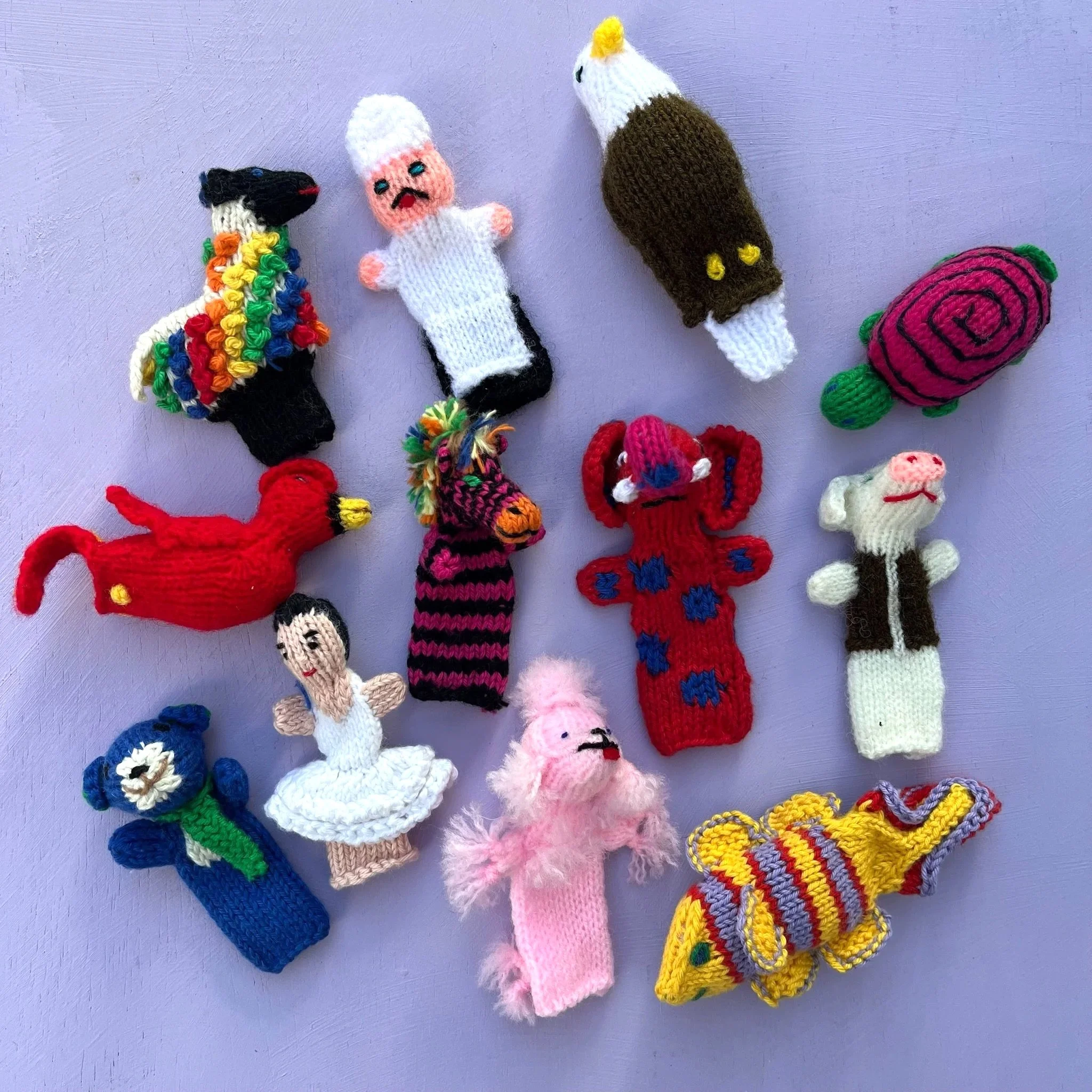 Hand Knitted Finger Puppets