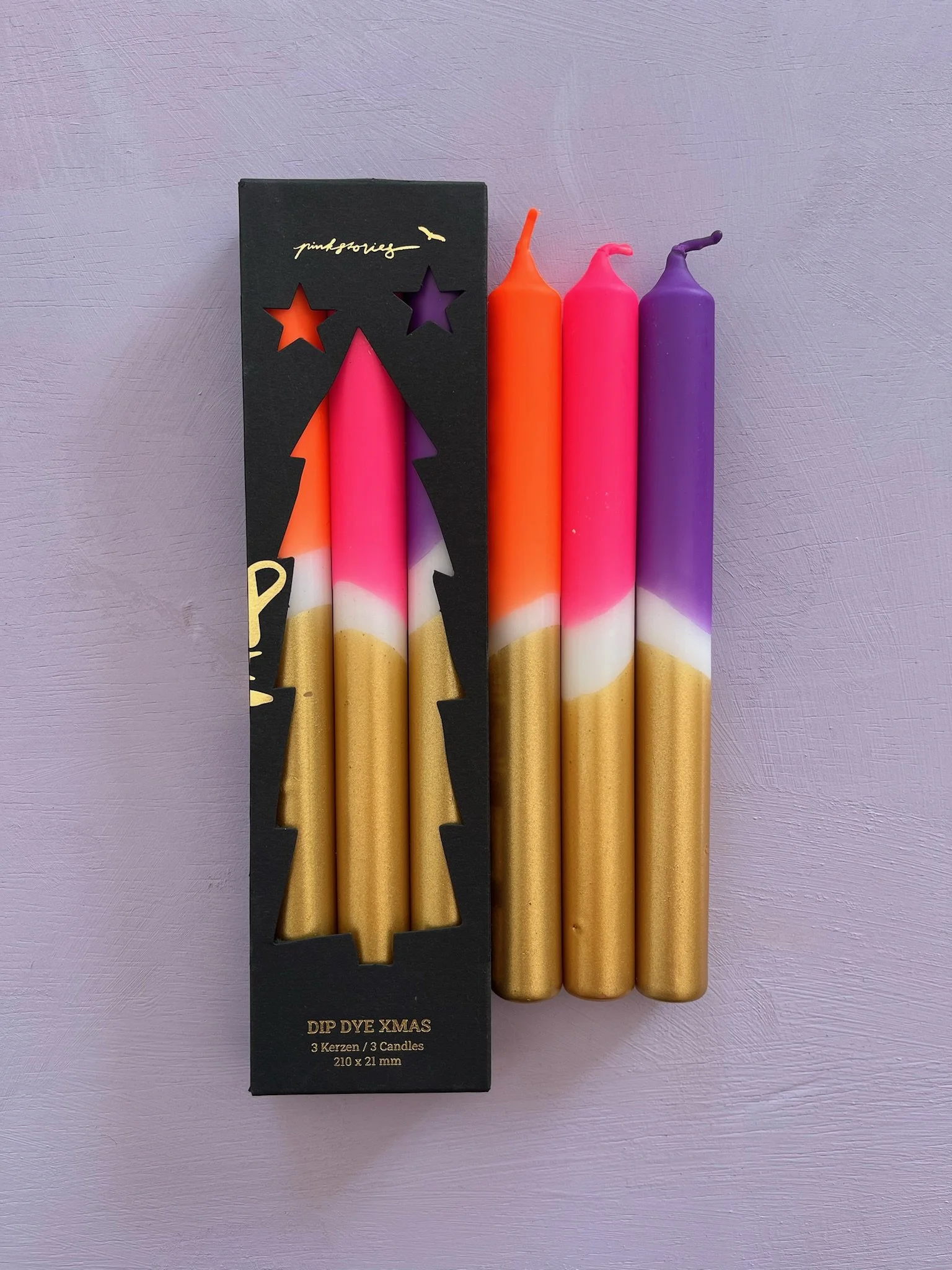 Festive Dip Dye Christmas Candle Set