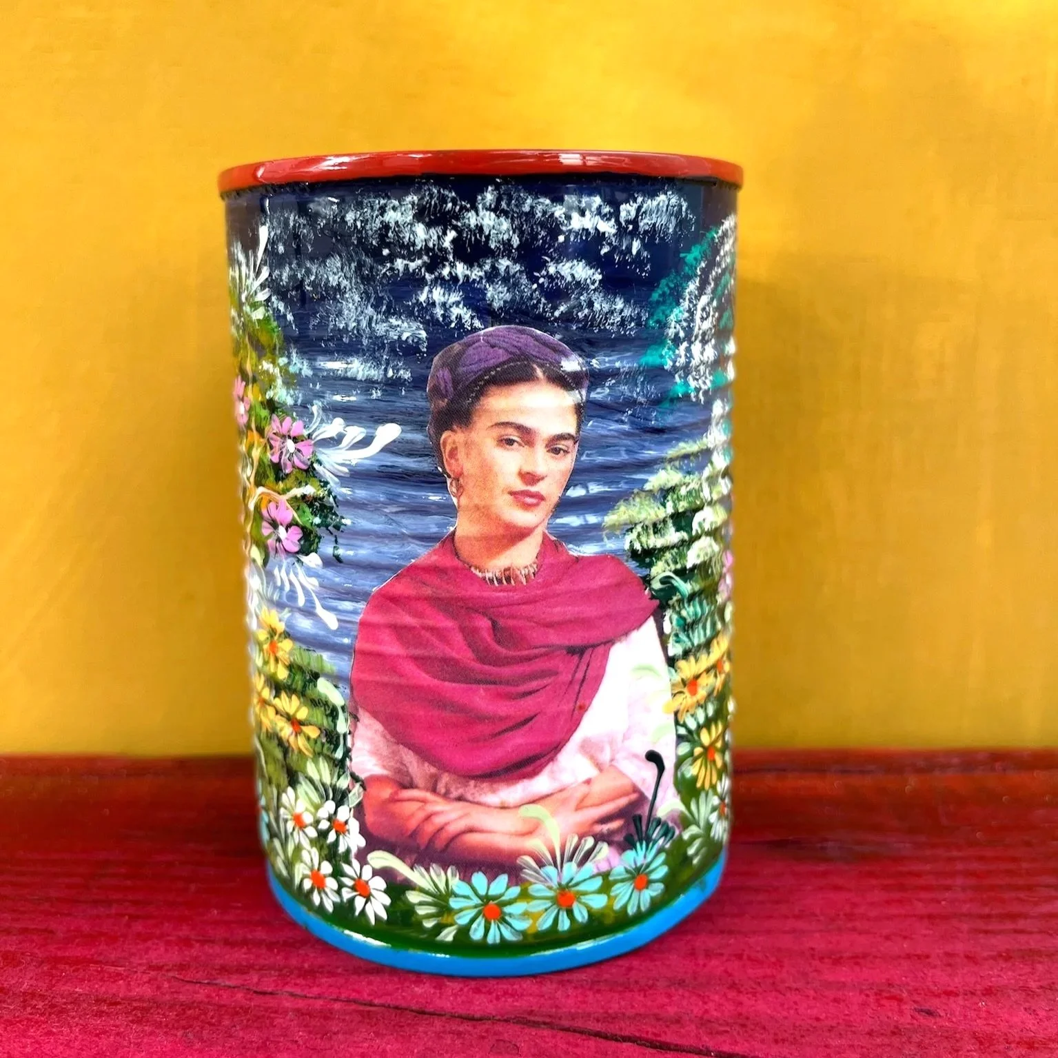 Frida Kahlo Hand-Painted Can