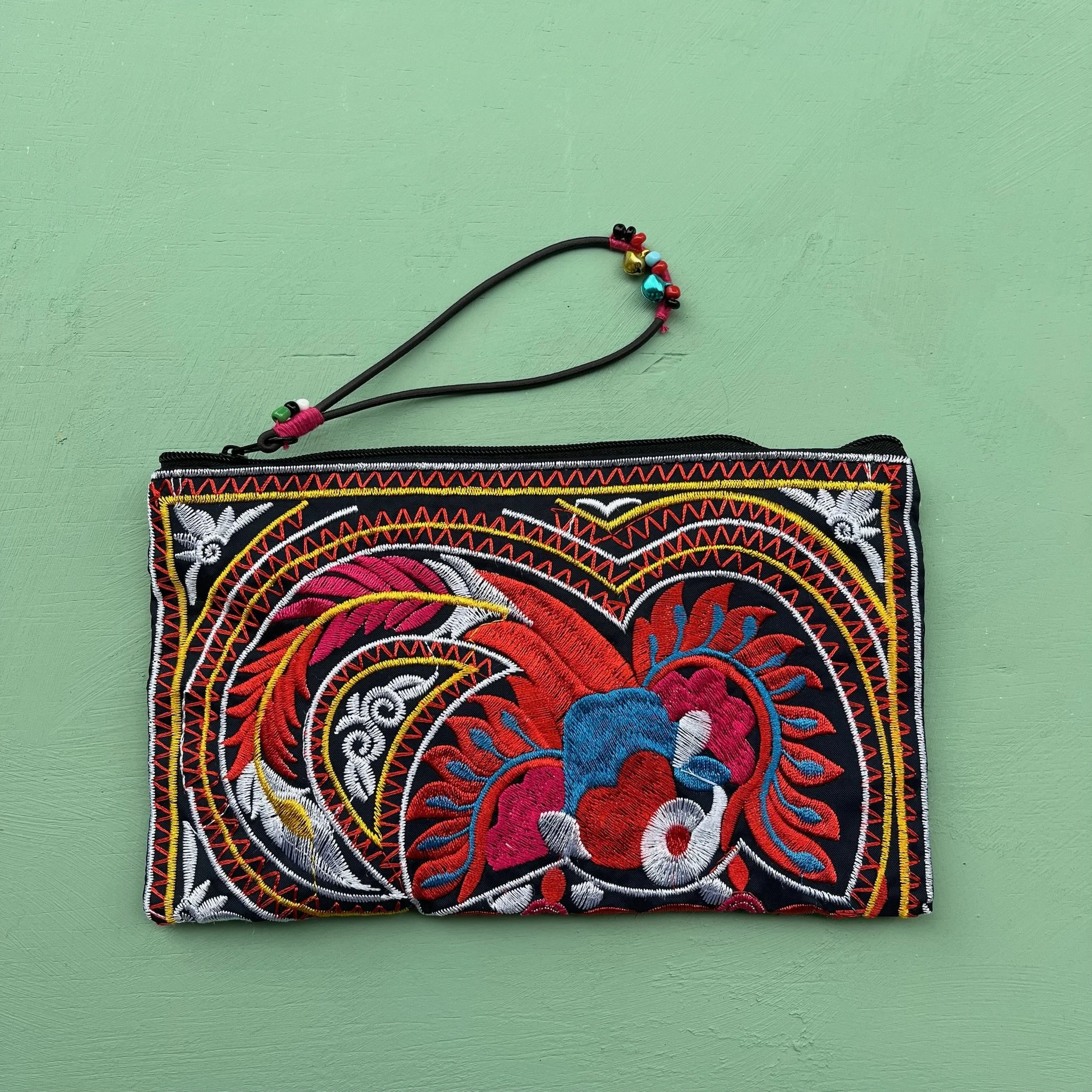 Vietnamese Embroidered Zipped Pouch