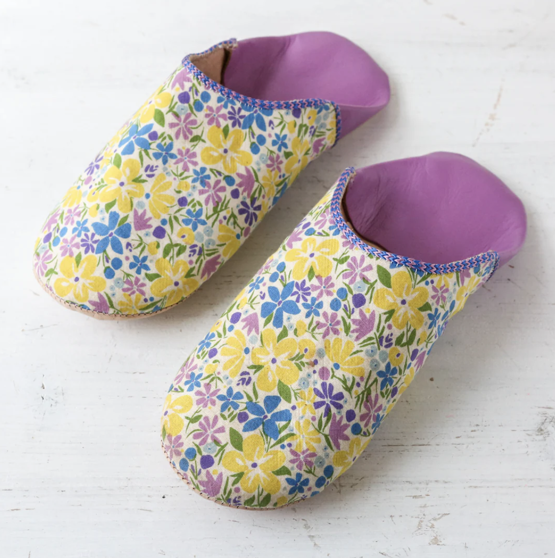 Liberty Print Babouche Slippers | Bohemian Bloom