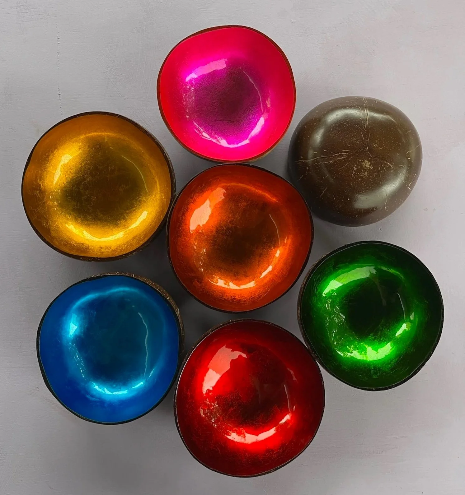 Coconut Shell Bowl with Lacquer