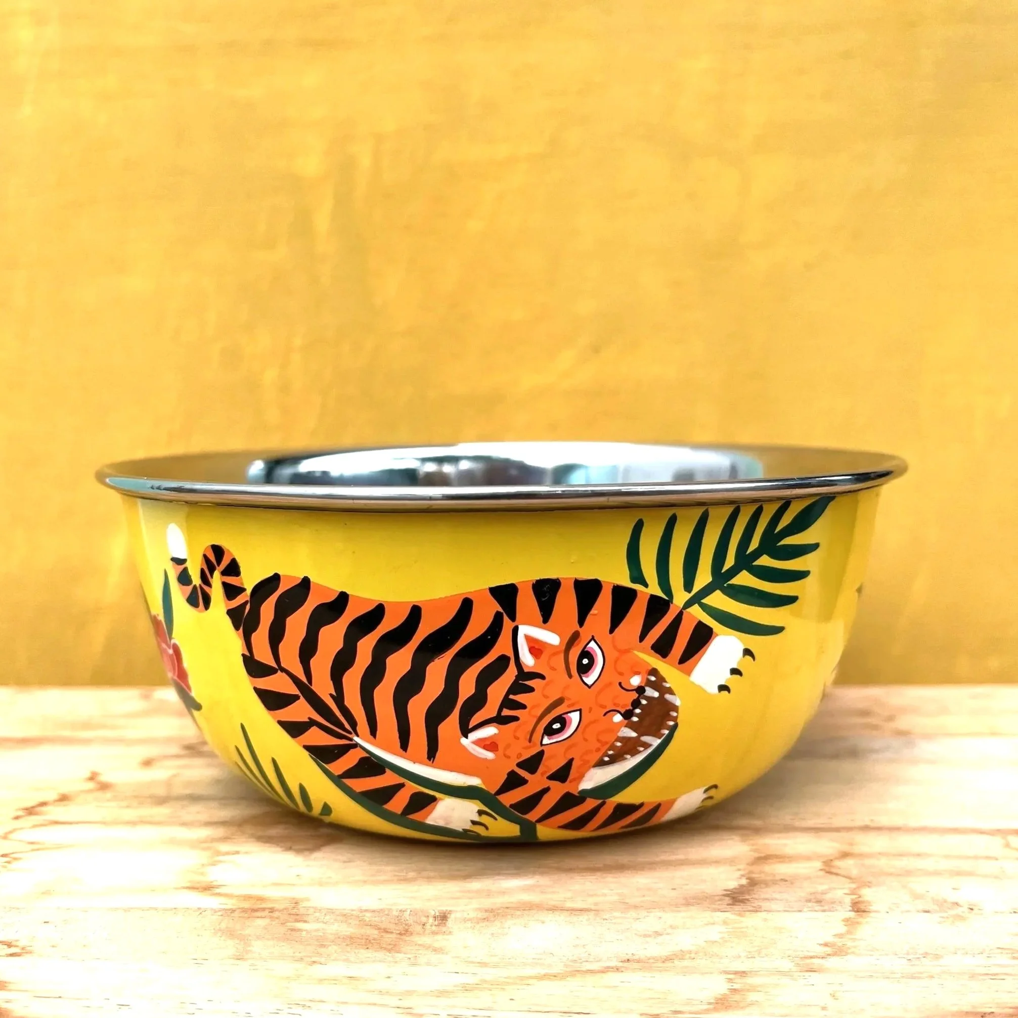 Hand Painted Bowl | Yellow Tiger
