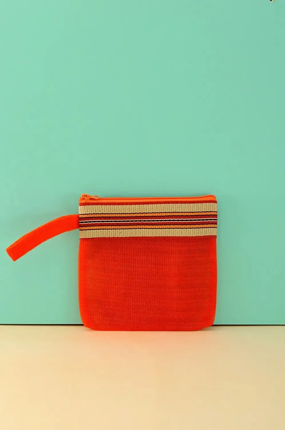 Recycled Plastic Mesh Pouch - Carrot