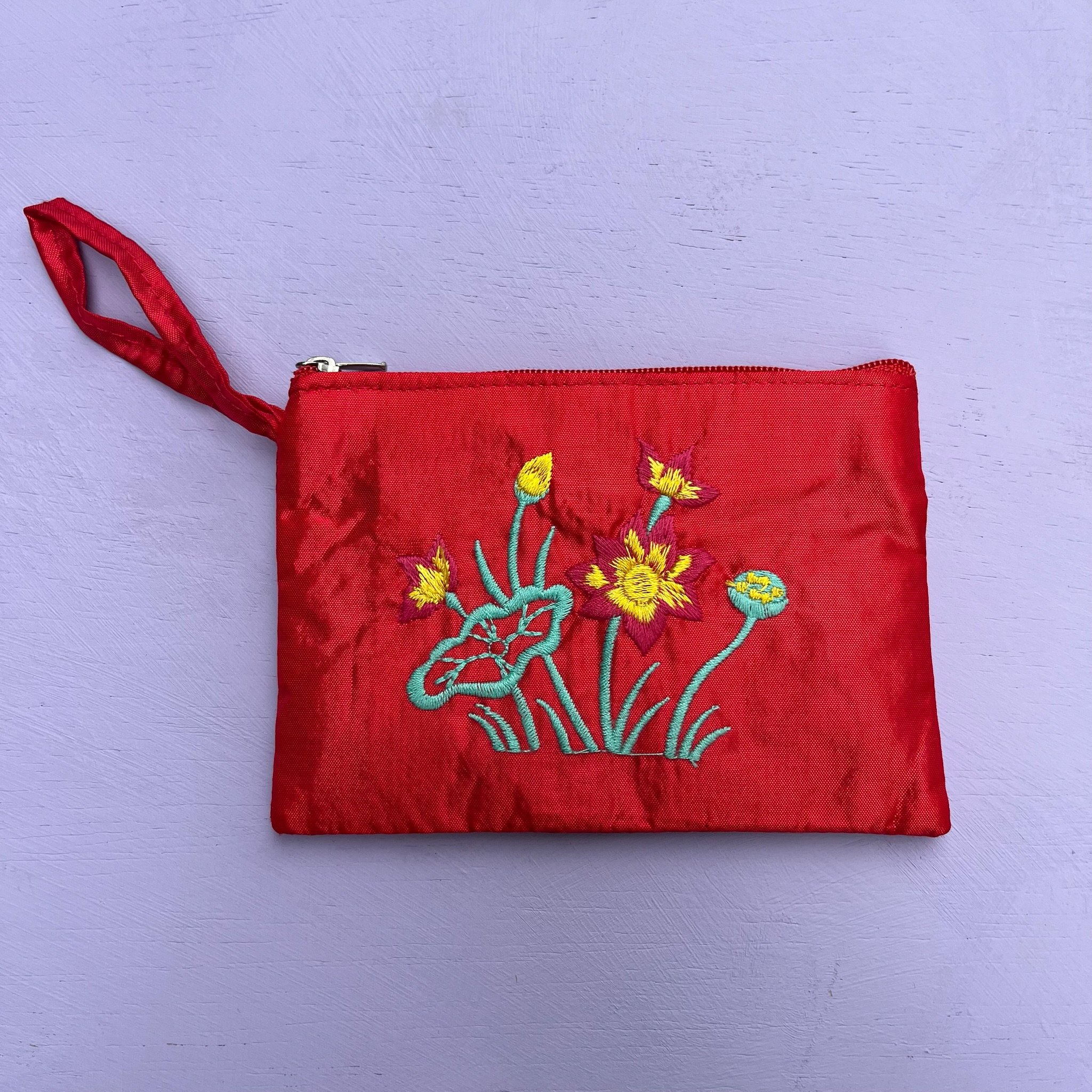 Floral Embroidered Coin Purse