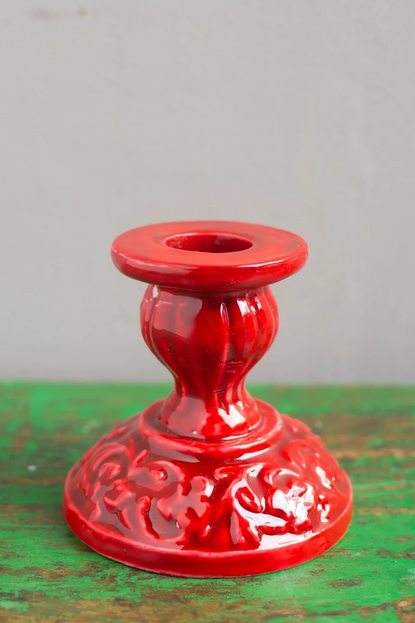 Moulded Metal Ceramic Candle Holder