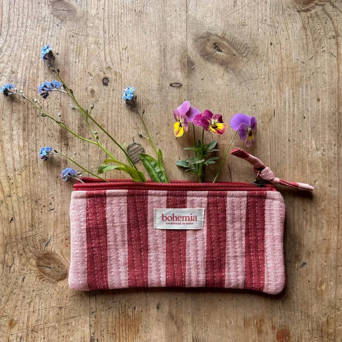 Jaipur Stripe Pencil Case | Pomegranate