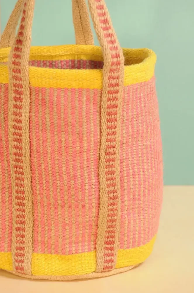 Handwoven Colorful Jute Tote