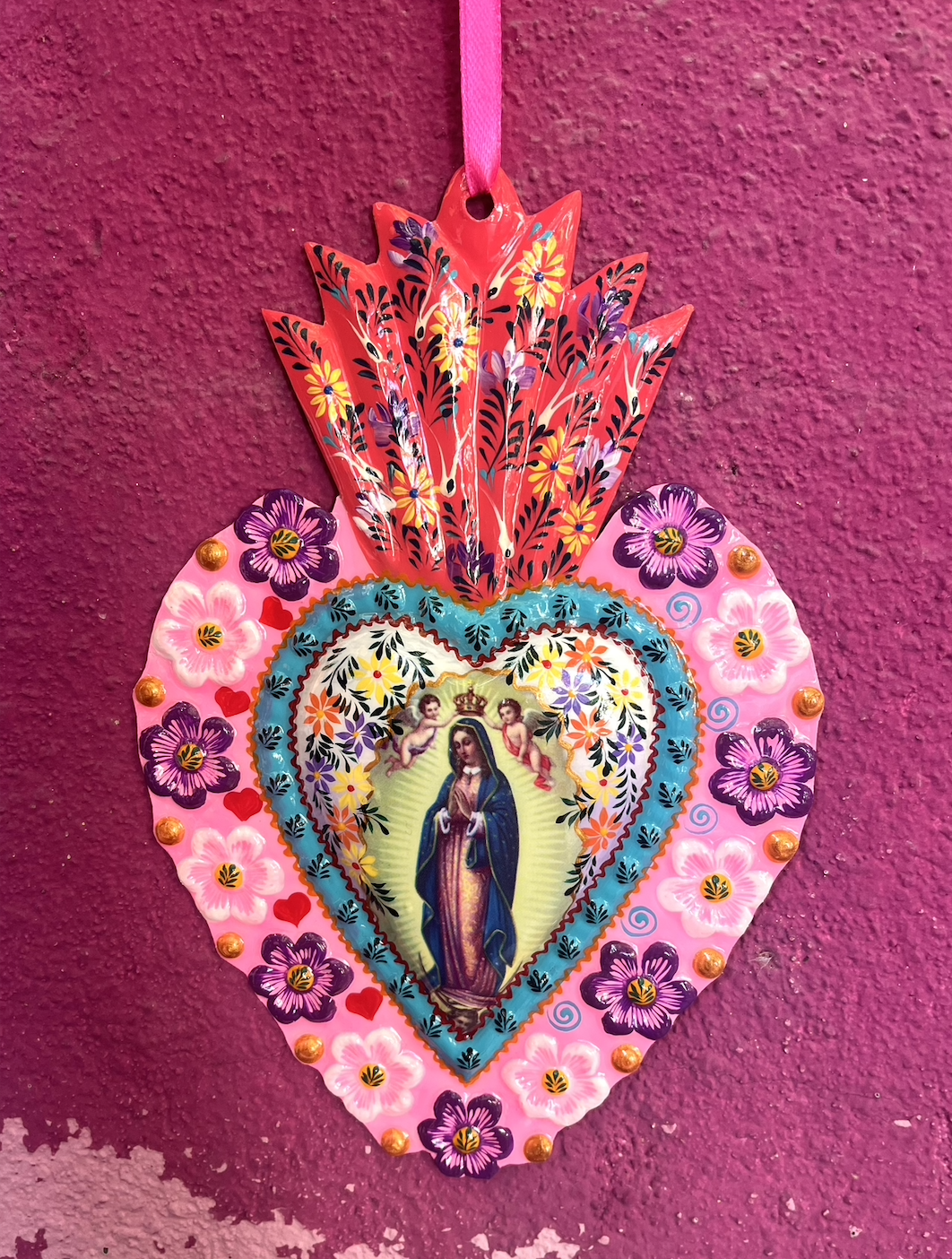 Hand Painted  Ex-Voto Guadalupe