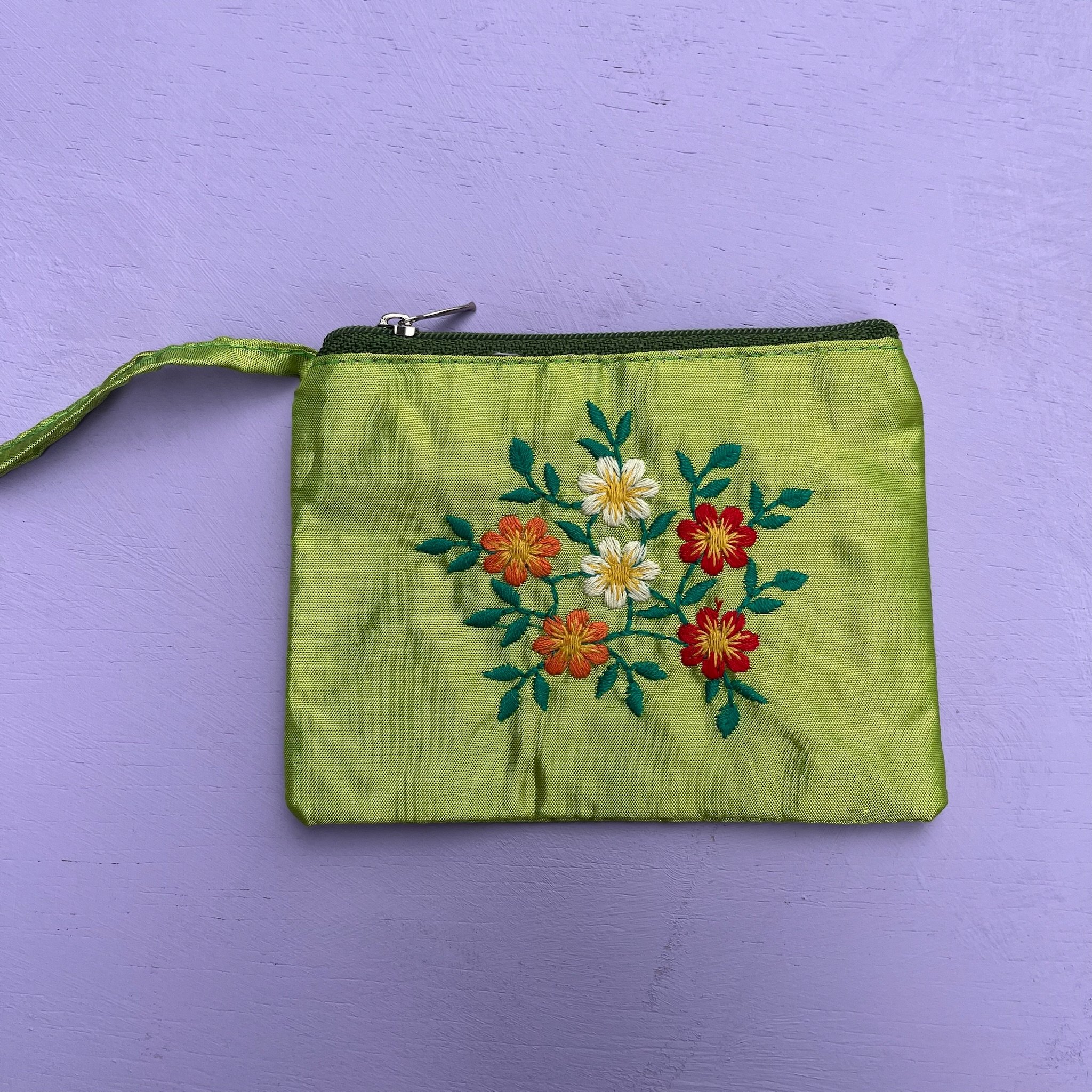 Floral Embroidered Coin Purse