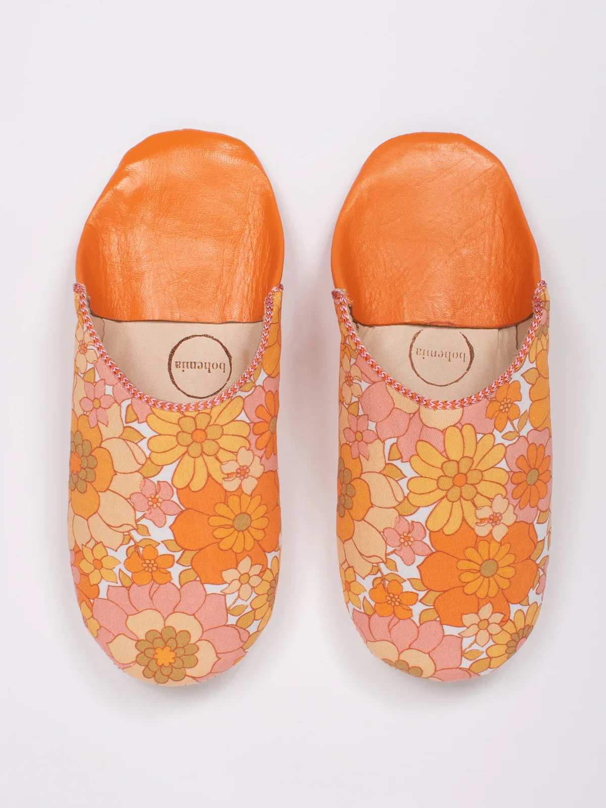 Margot Floral Babouche Slippers | Tangerine