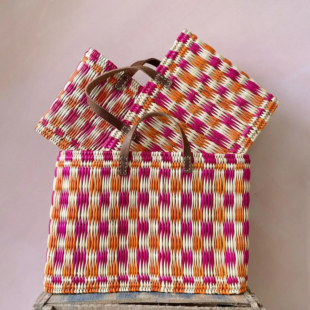 Chequered Reed Basket